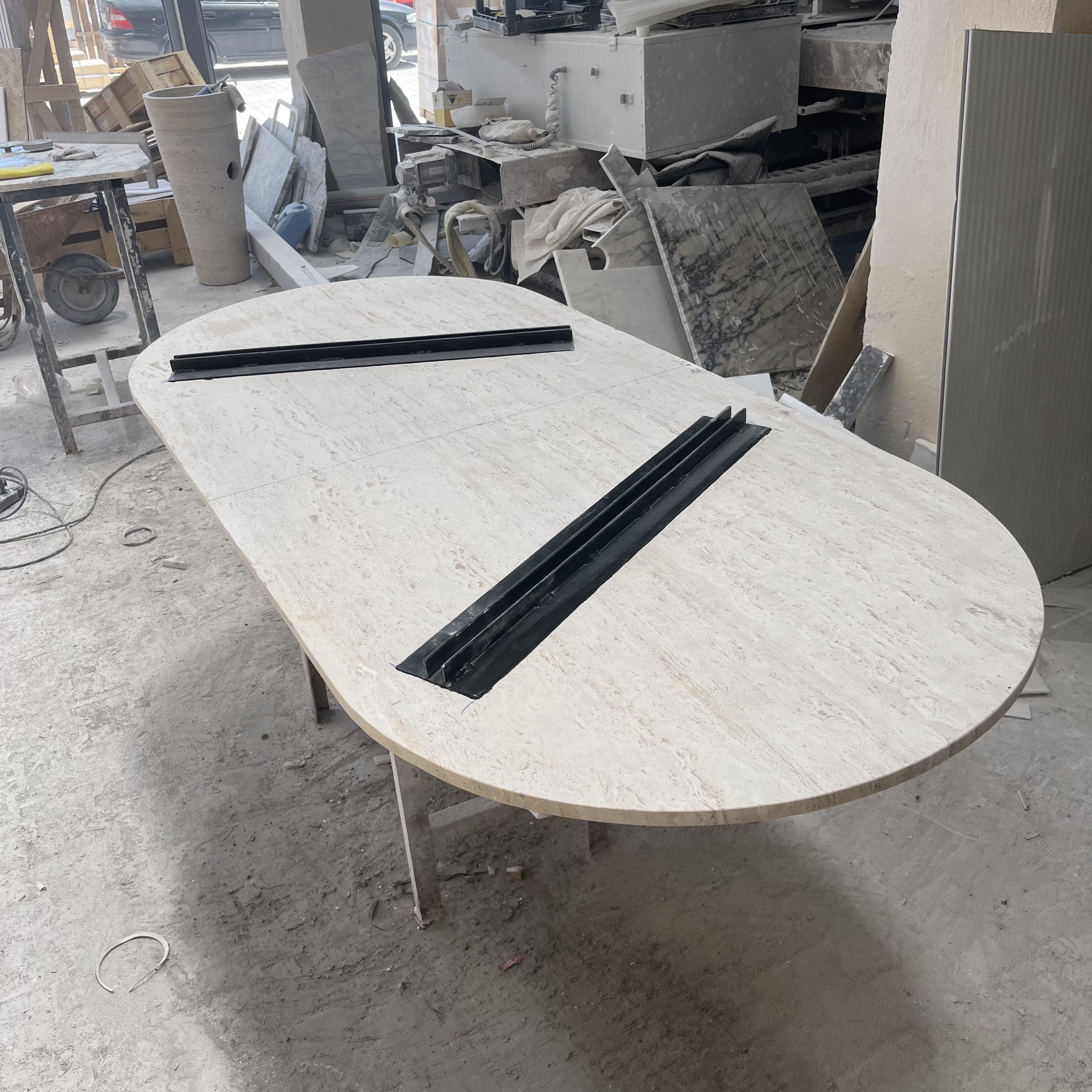 Travertine Marble Table — view 8