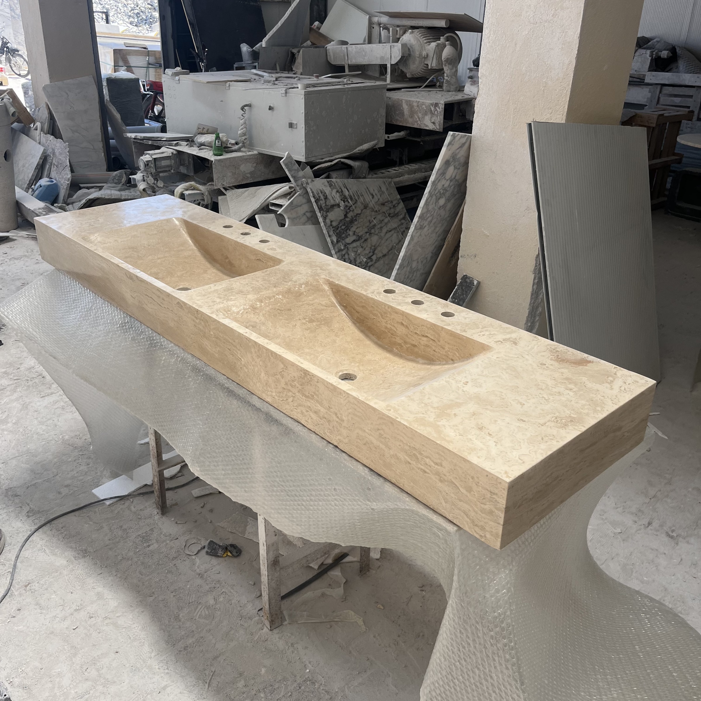 Travertine Marble Sink — view 8