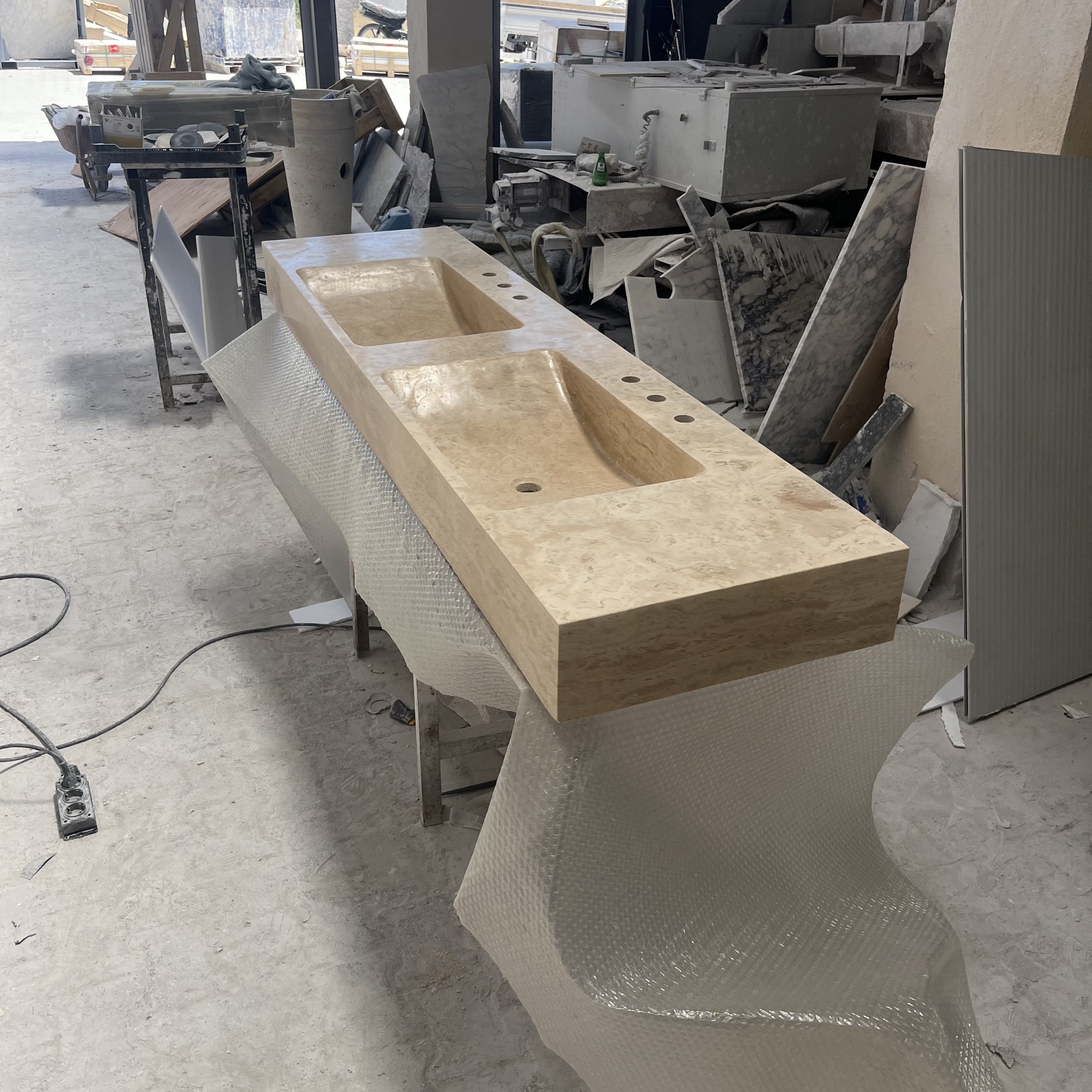 Travertine Marble Sink — view 9