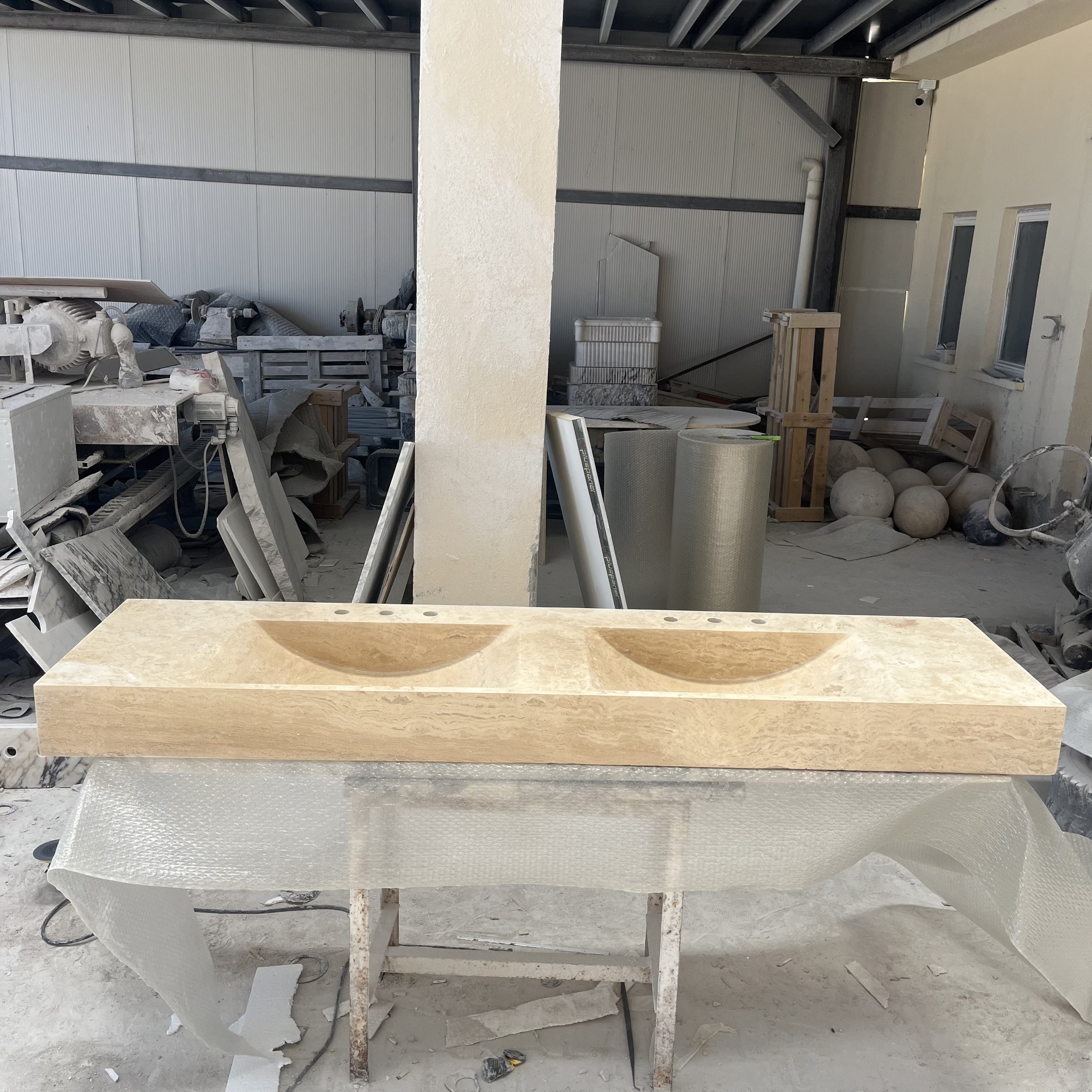 Travertine Marble Sink — view 5