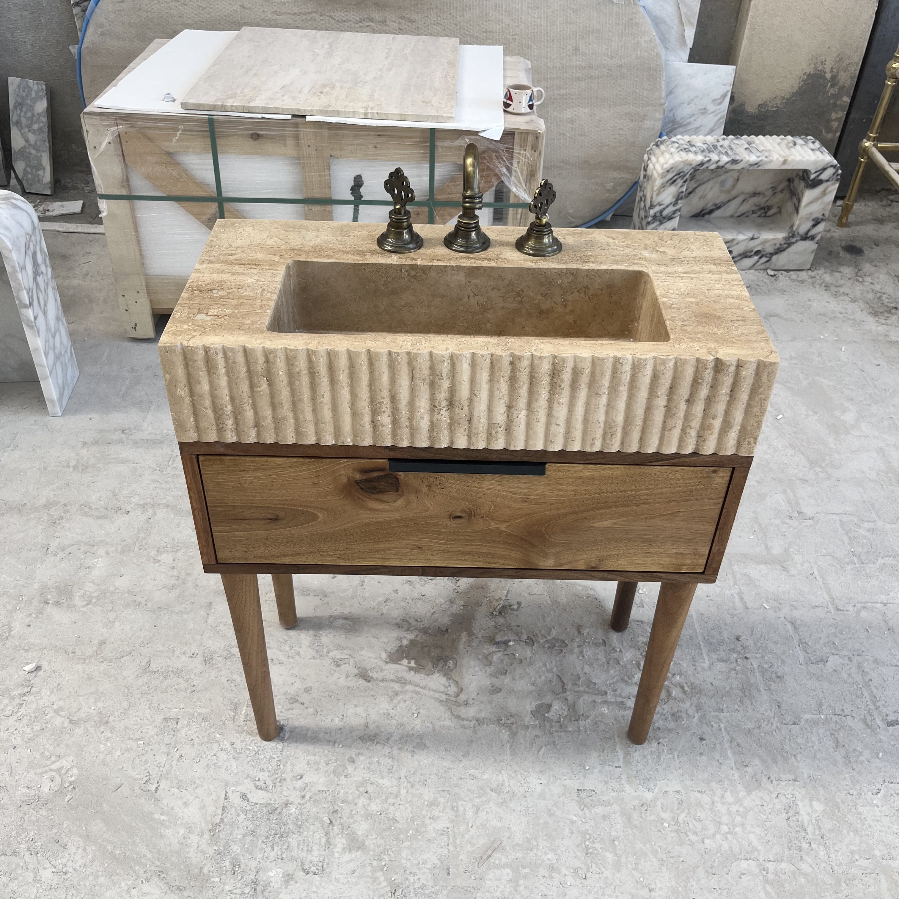Travertine Marble Vanity — view 6