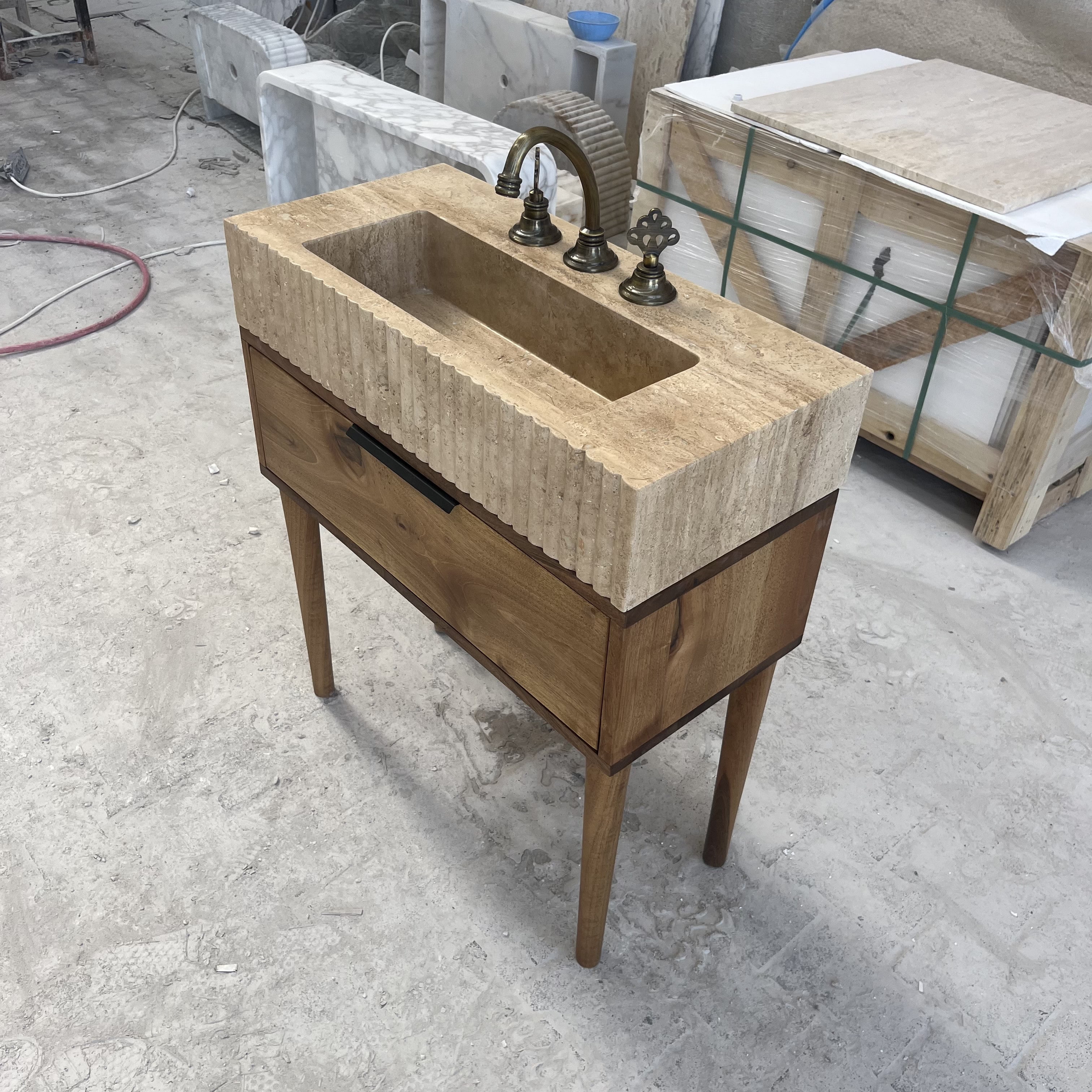Travertine Marble Vanity — view 4