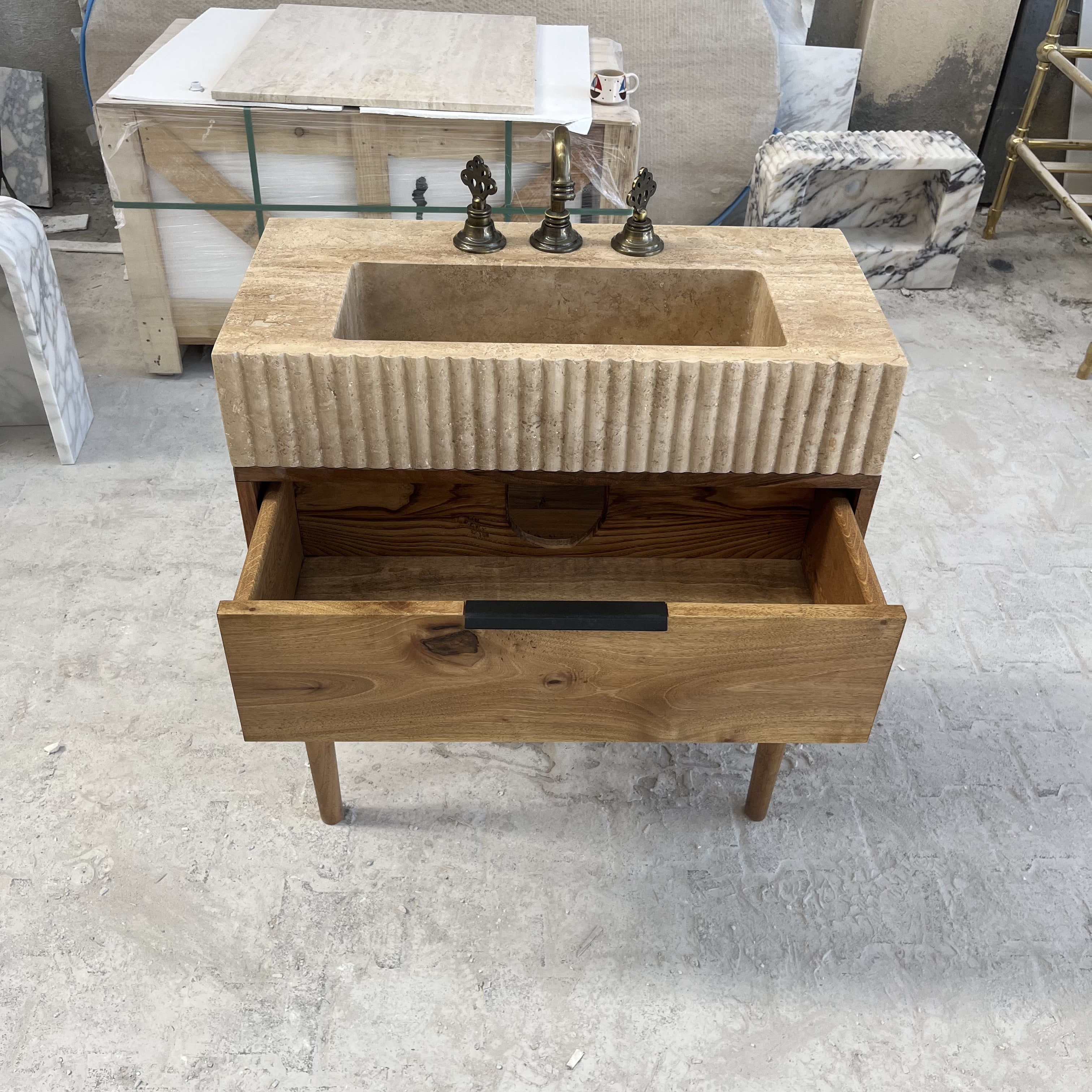 Travertine Marble Vanity — view 5