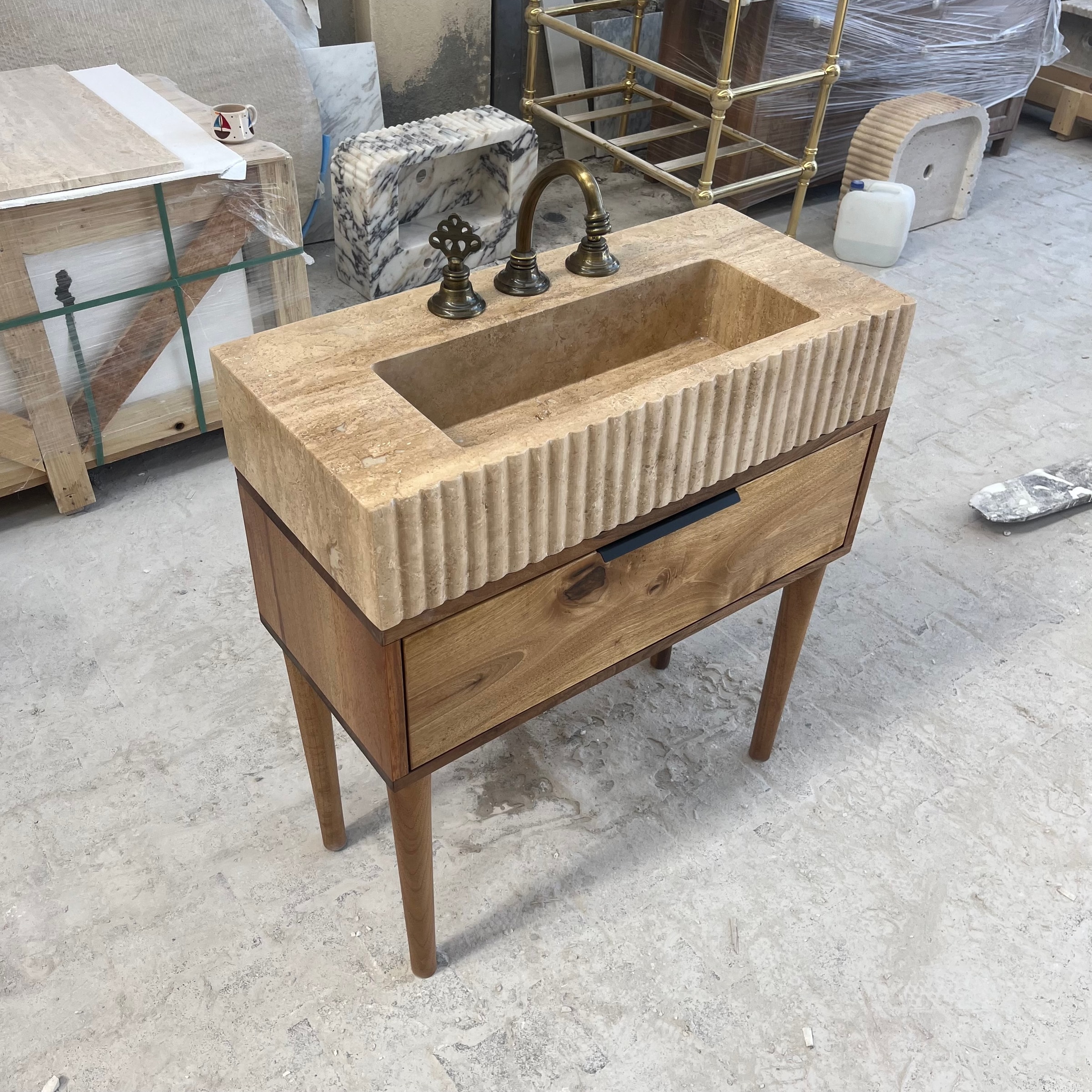 Travertine Marble Vanity — view 8