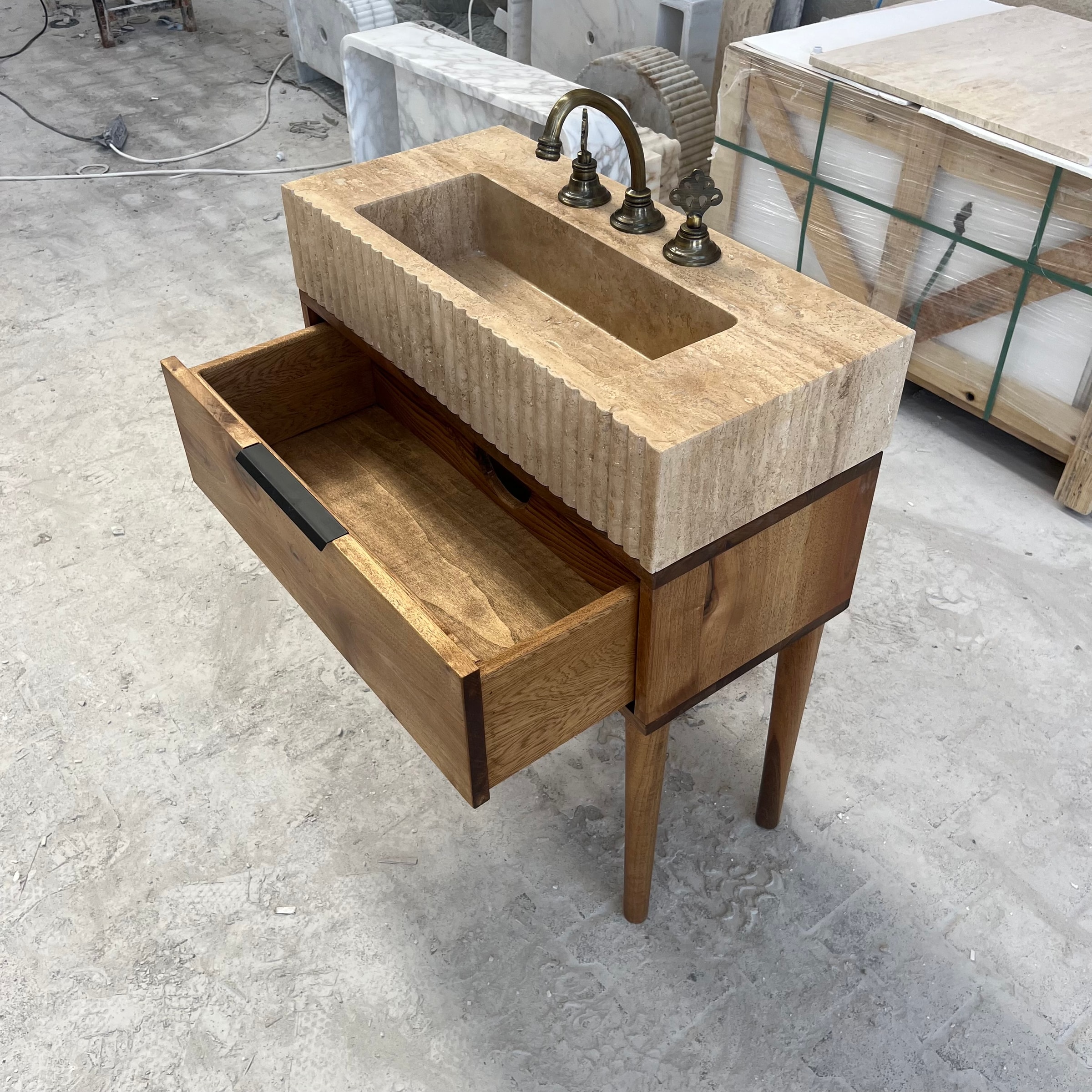 Travertine Marble Vanity — view 2