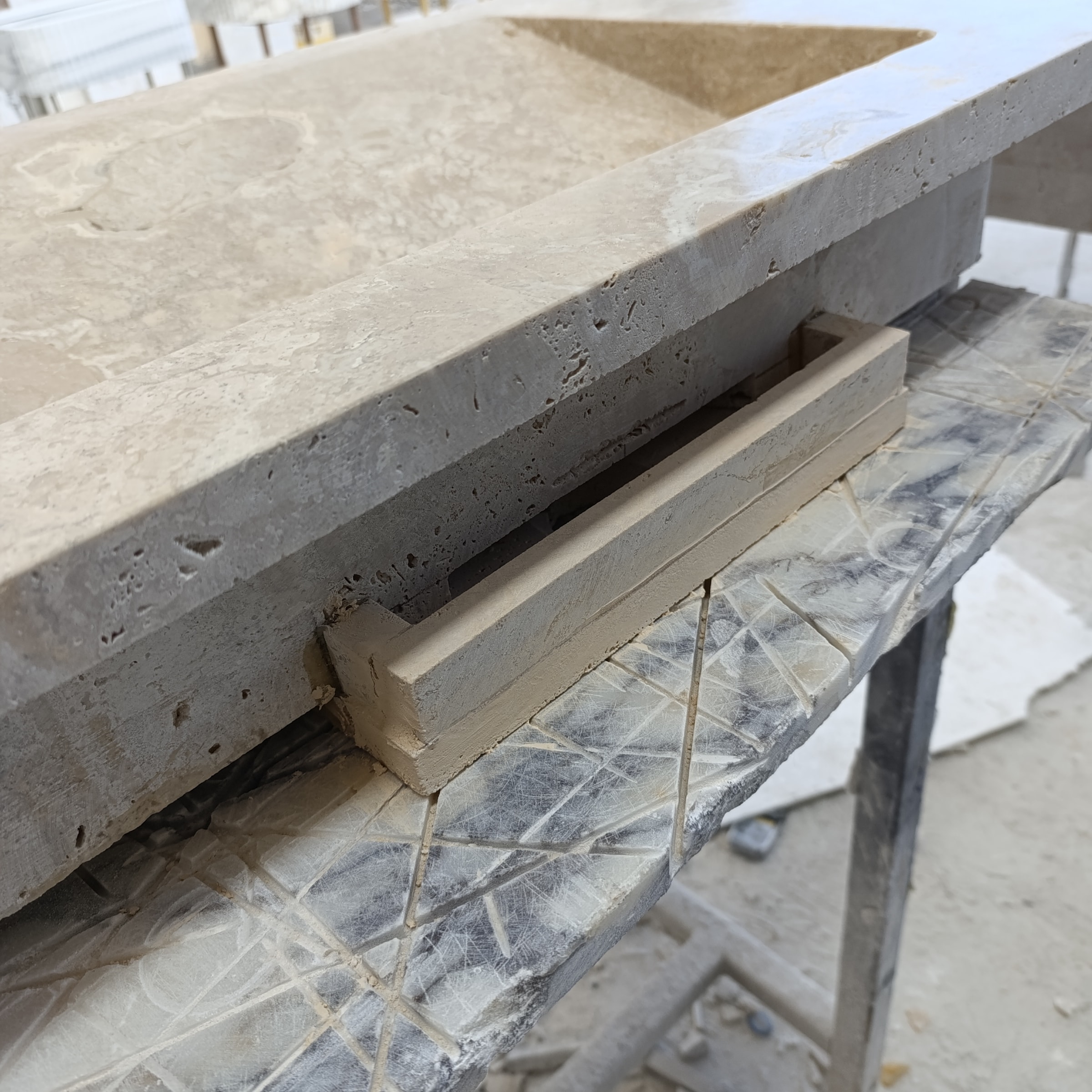 Travertine Marble Sink — view 7