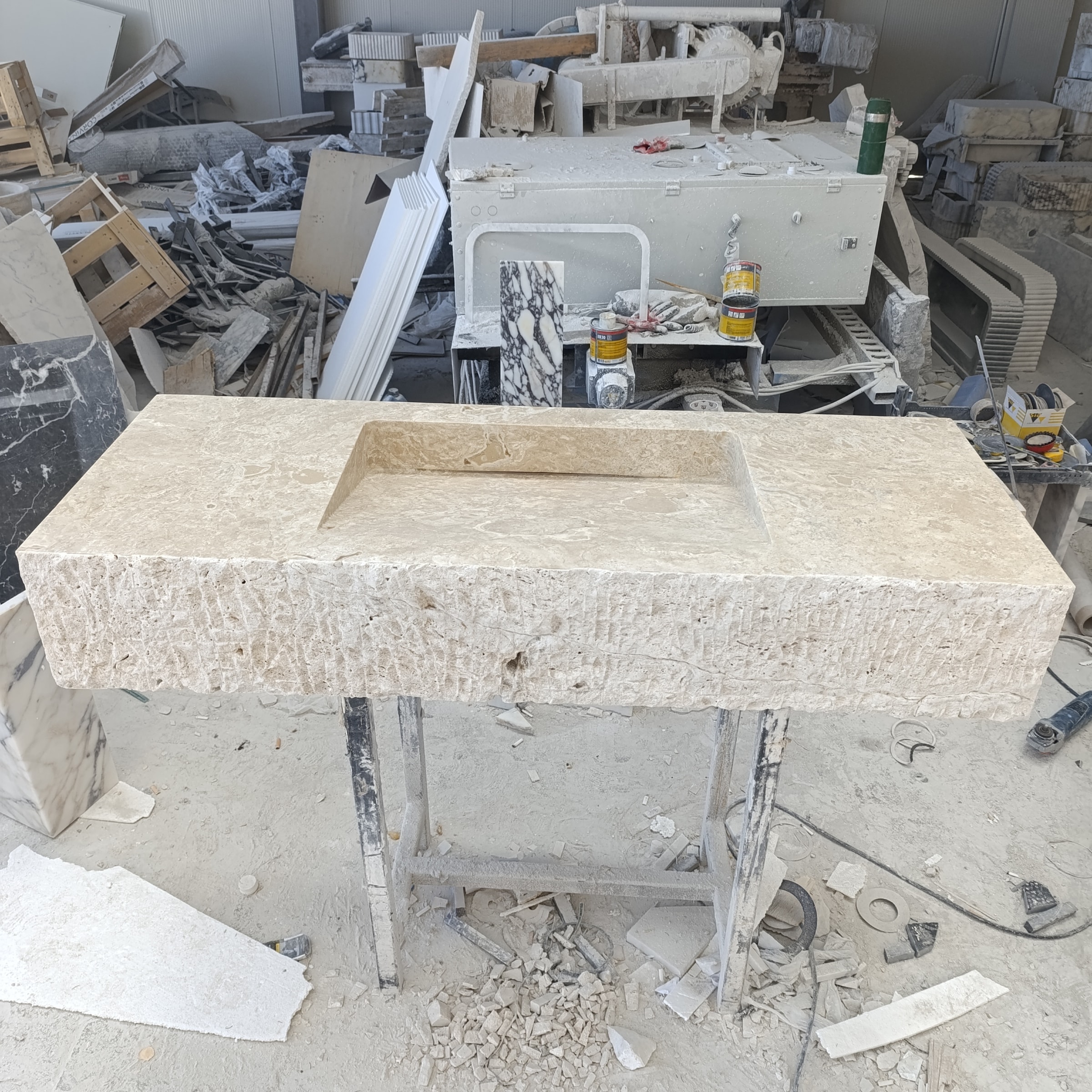 Travertine Marble Sink — view 5