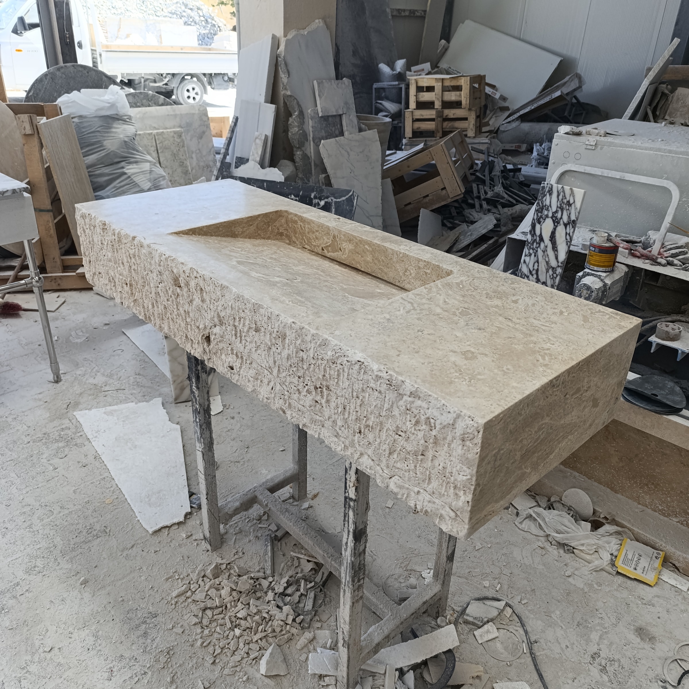 Travertine Marble Sink — view 3