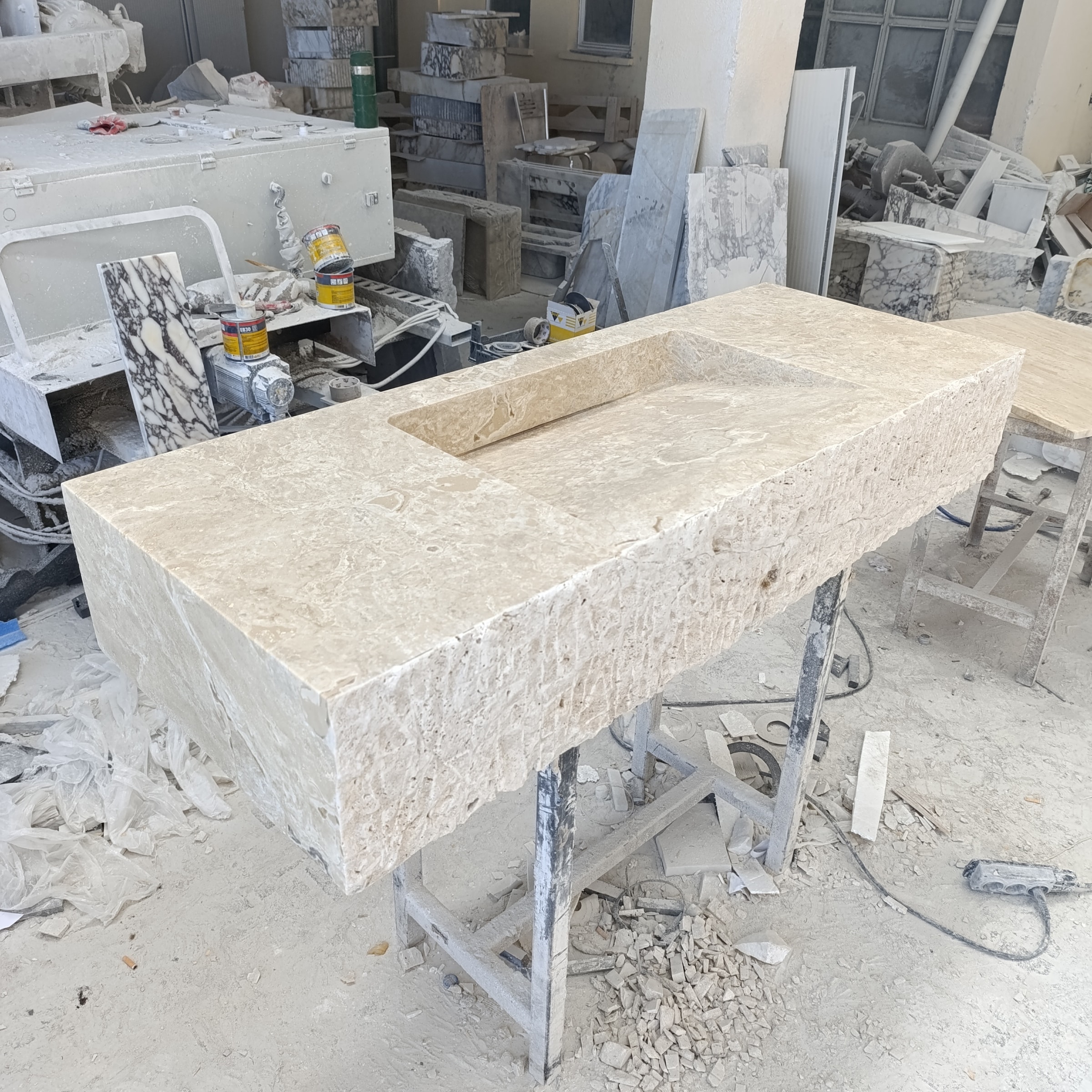 Travertine Marble Sink — view 4