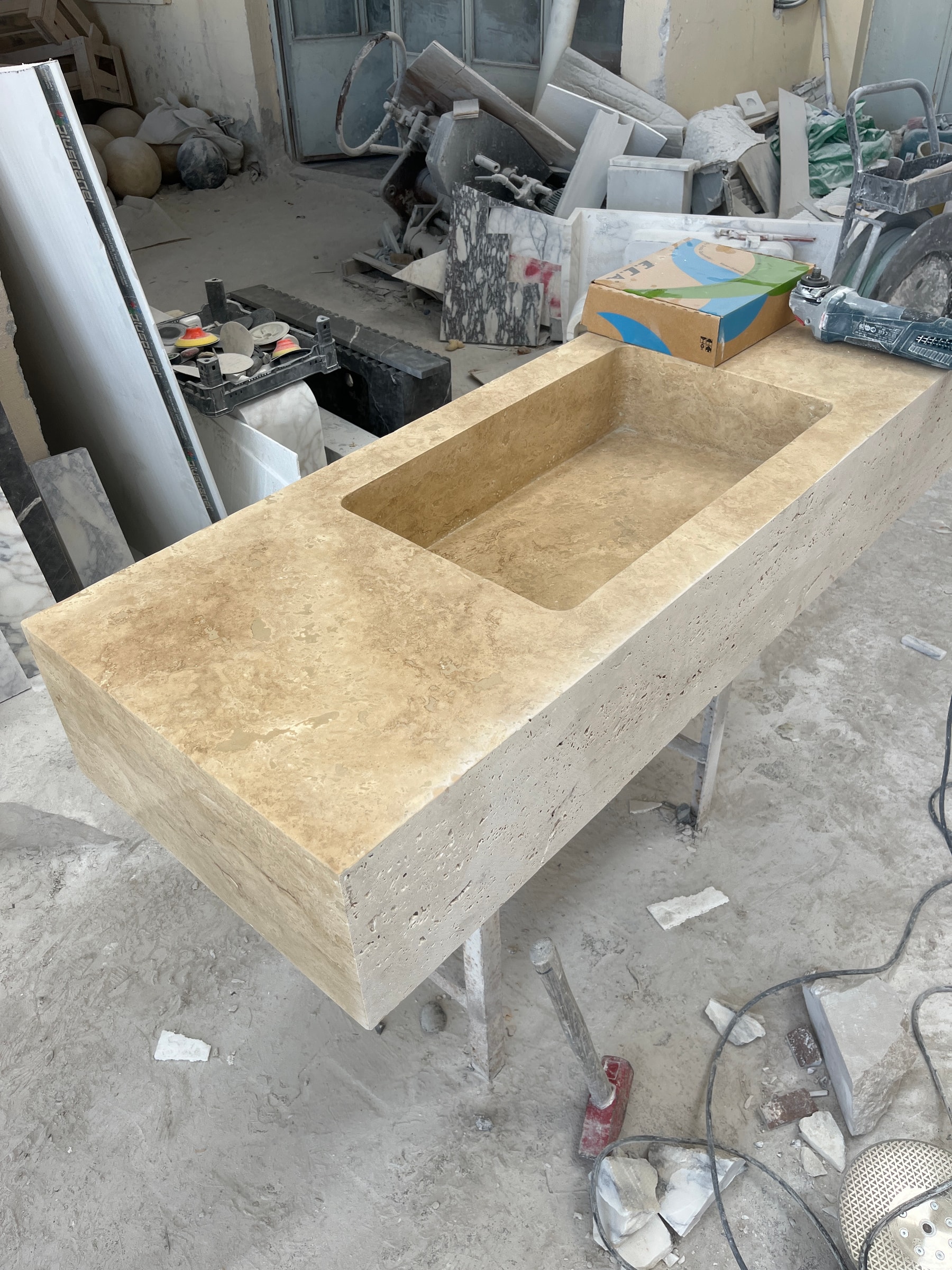 Travertine Marble Sink — view 10
