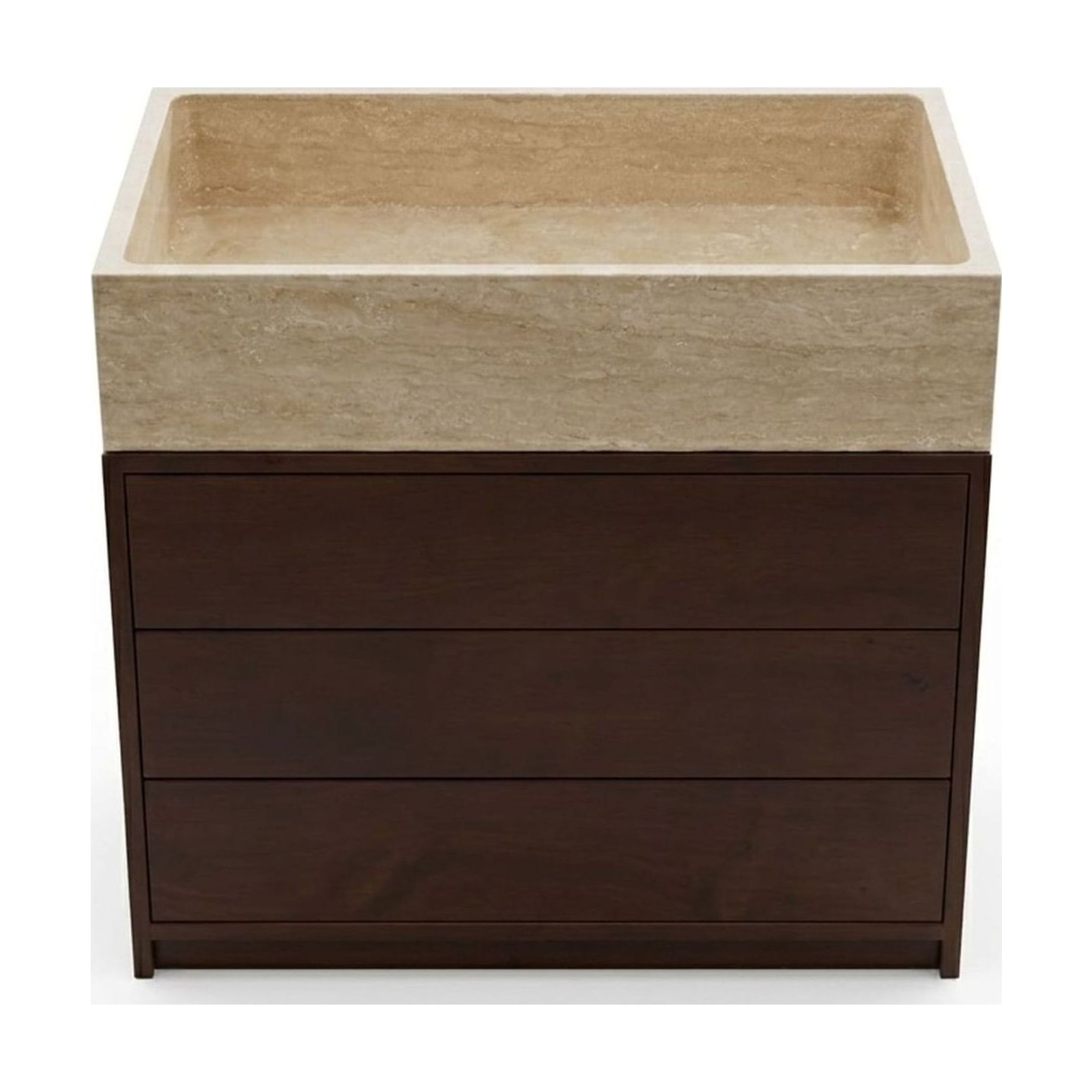 Travertine Marble Vanity — 36″ × 18″ × 7″