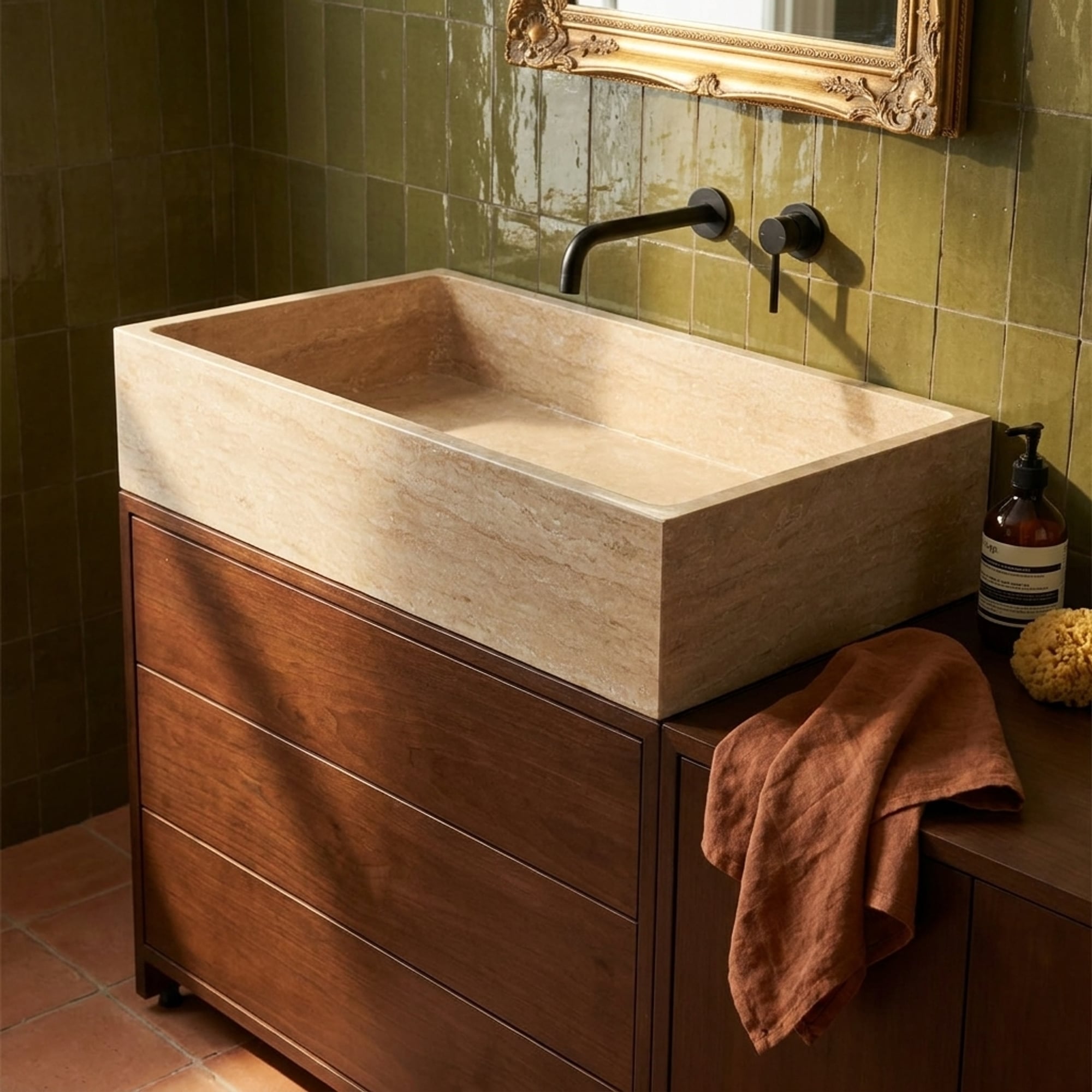 Travertine Marble Vanity
