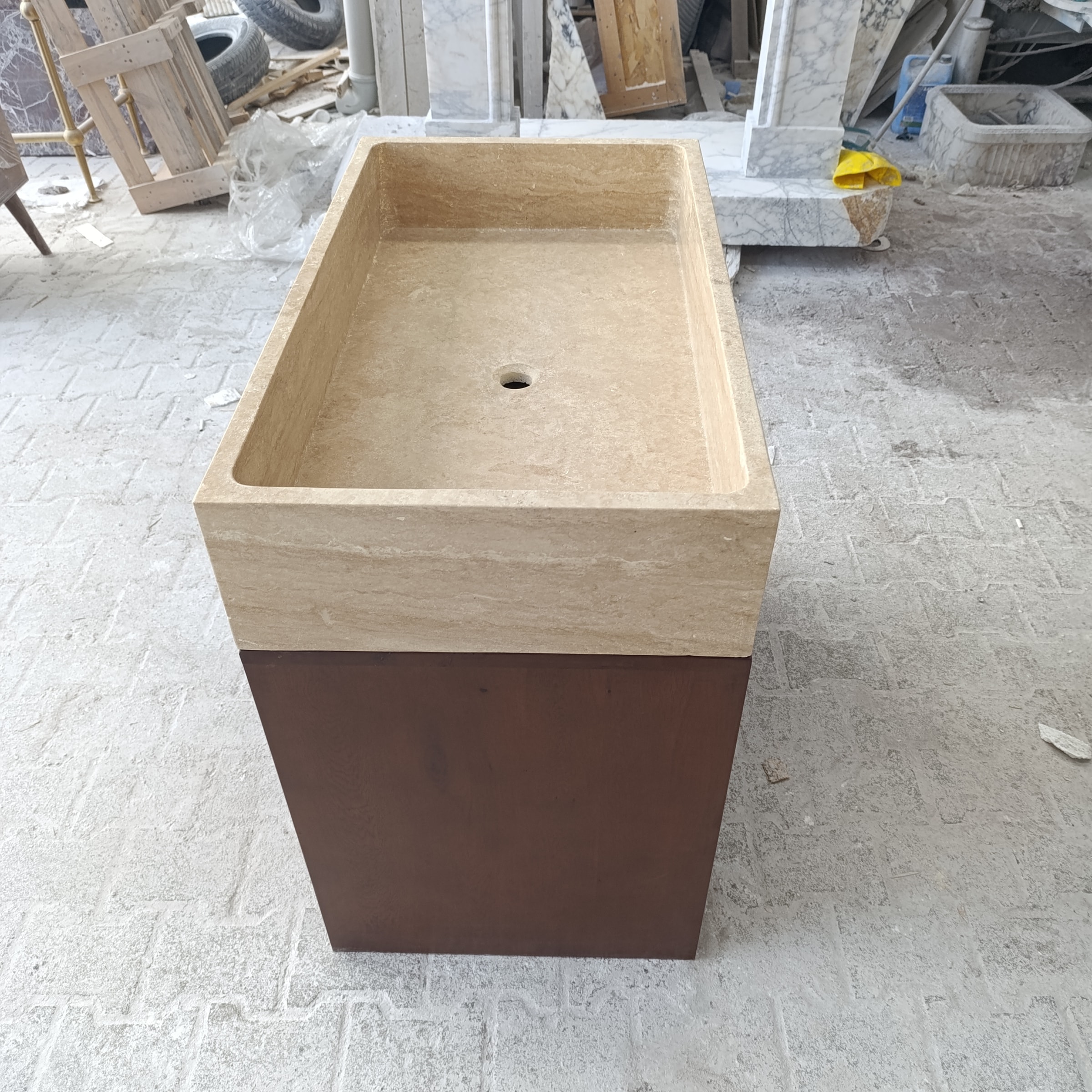 Travertine Marble Vanity — view 2