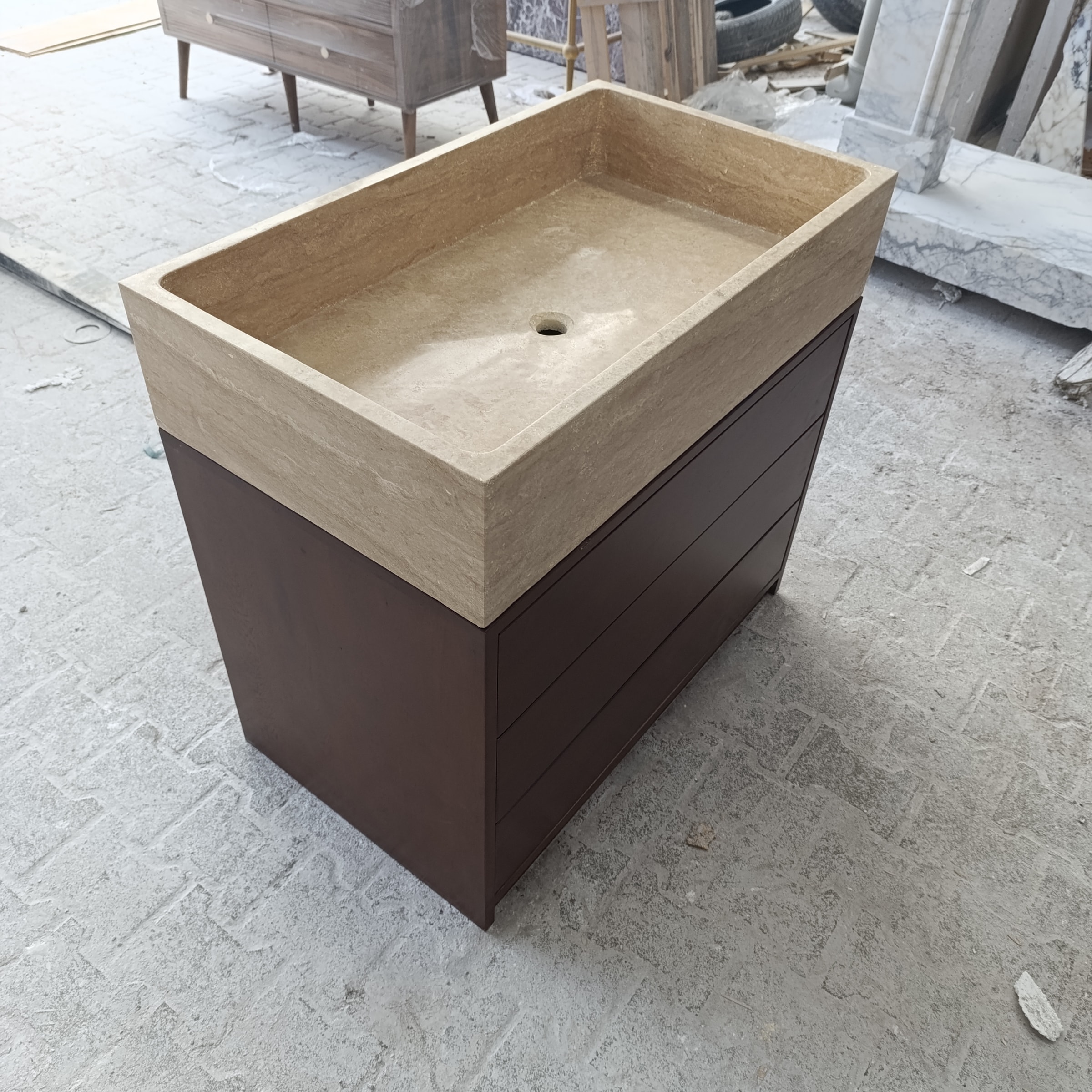 Travertine Marble Vanity — view 3