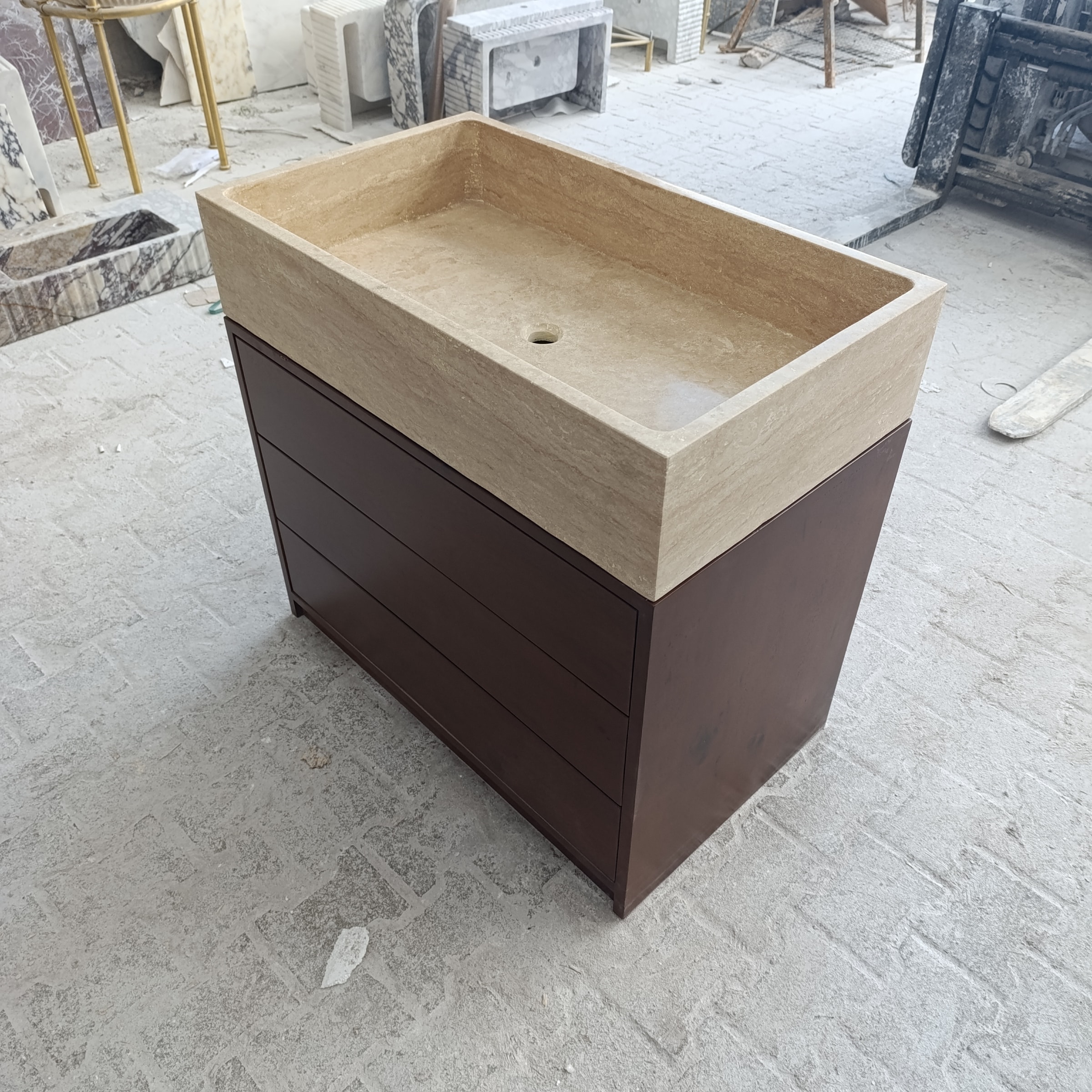Travertine Marble Vanity — view 4