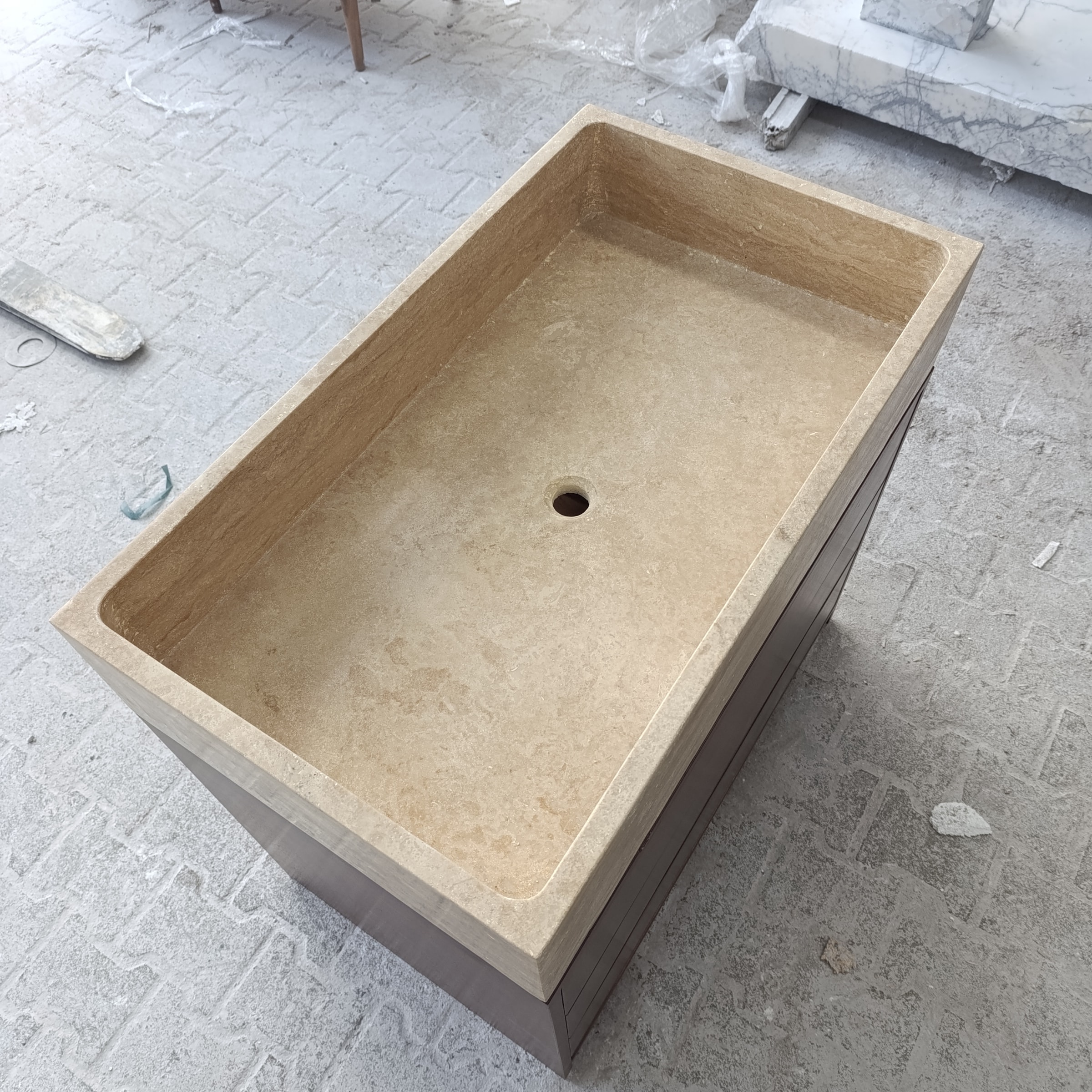 Travertine Marble Vanity — view 9