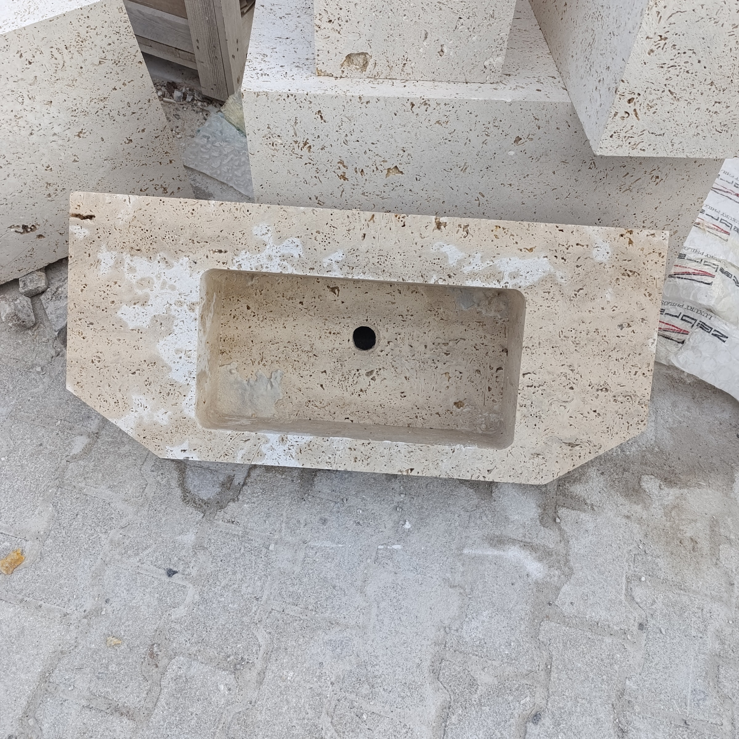 Travertine Marble Sink — view 6