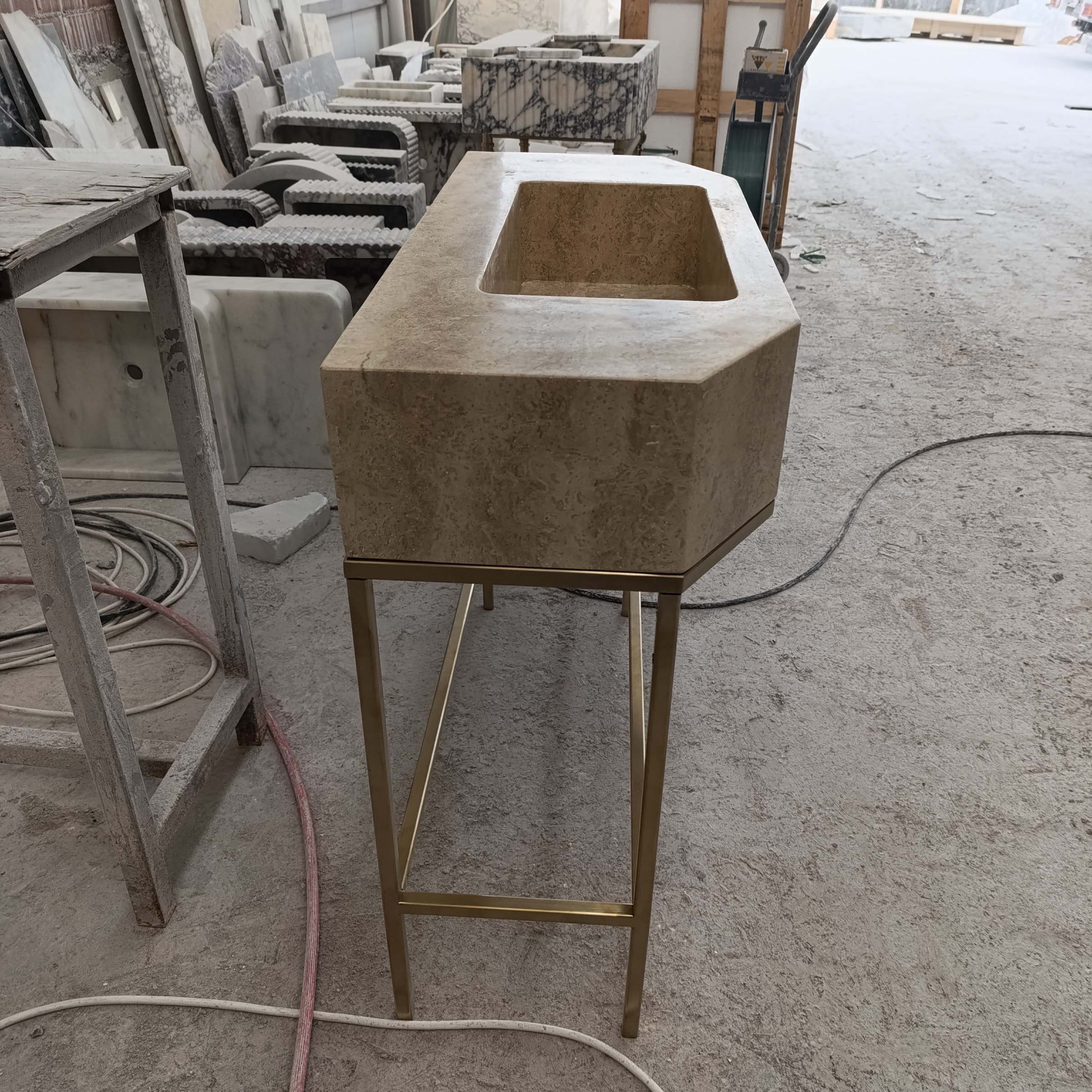 Travertine Marble Sink — view 2
