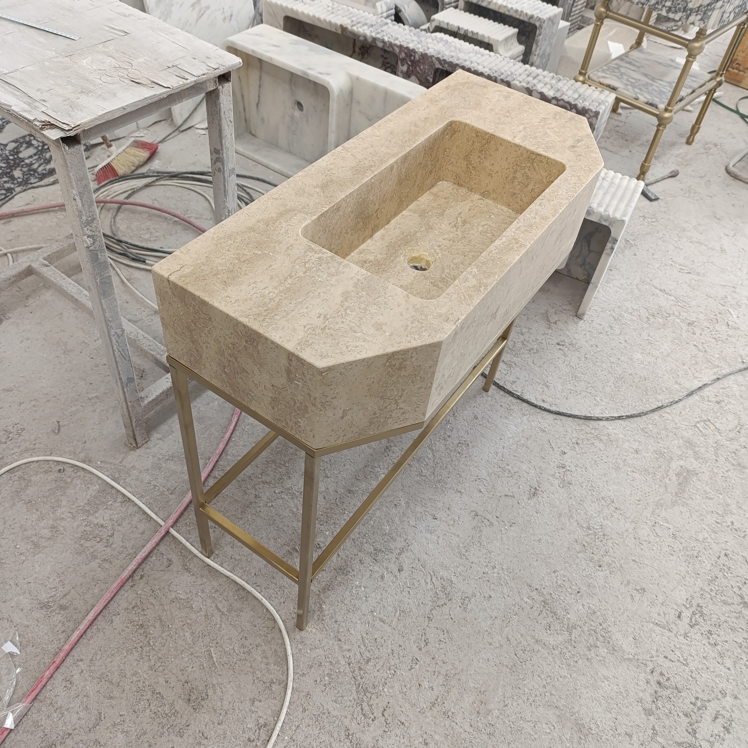 Travertine Marble Sink — view 7