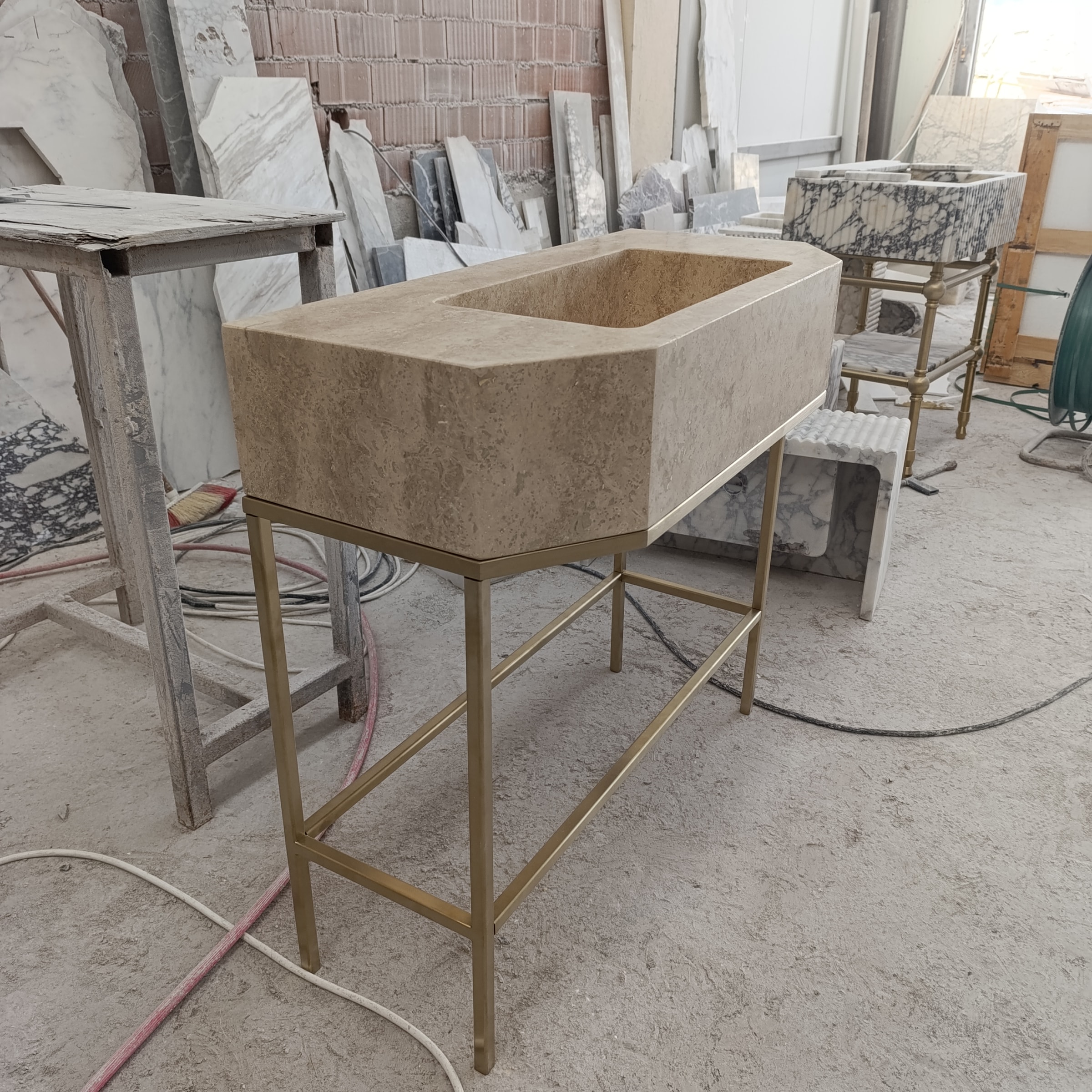 Travertine Marble Sink — view 4
