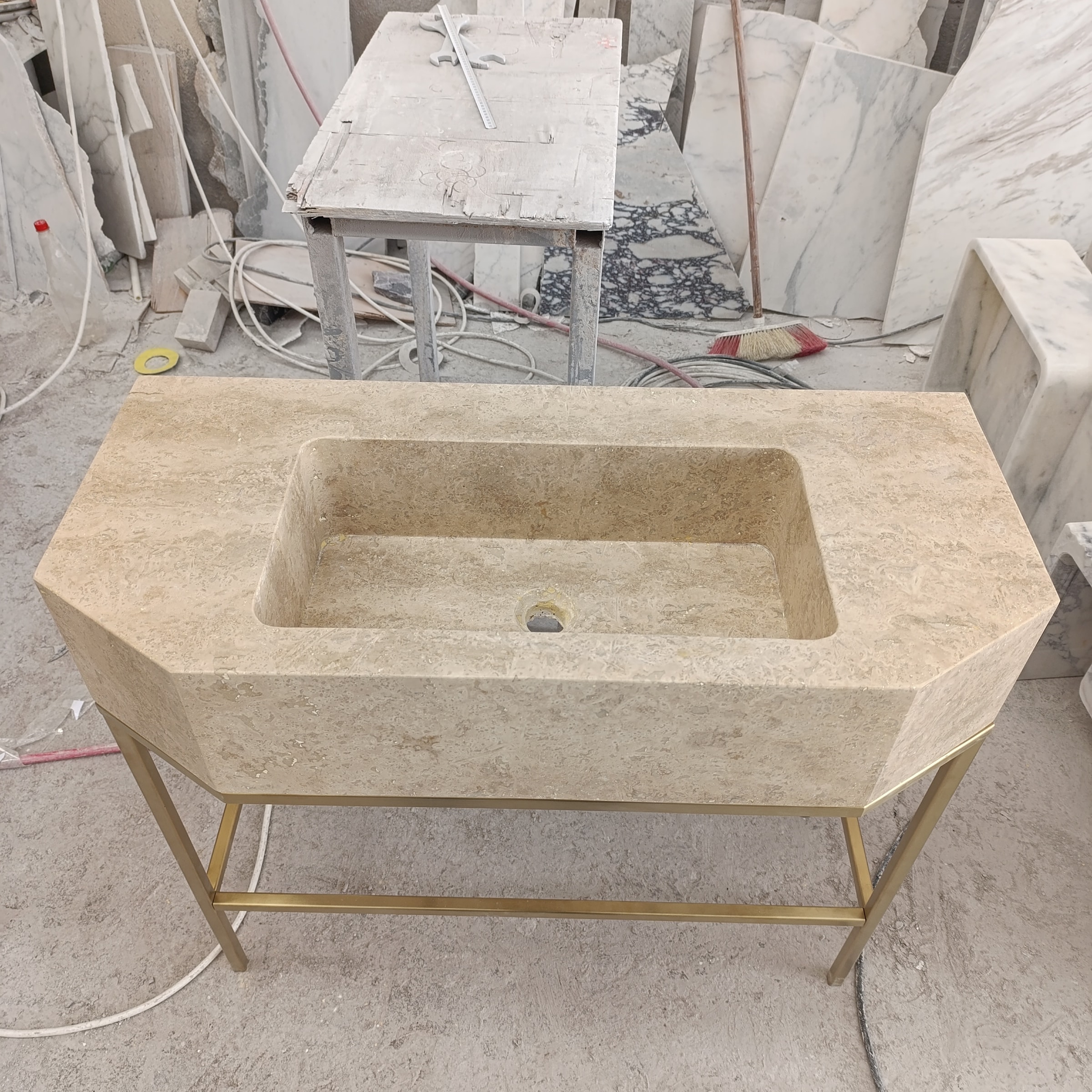 Travertine Marble Sink — view 3