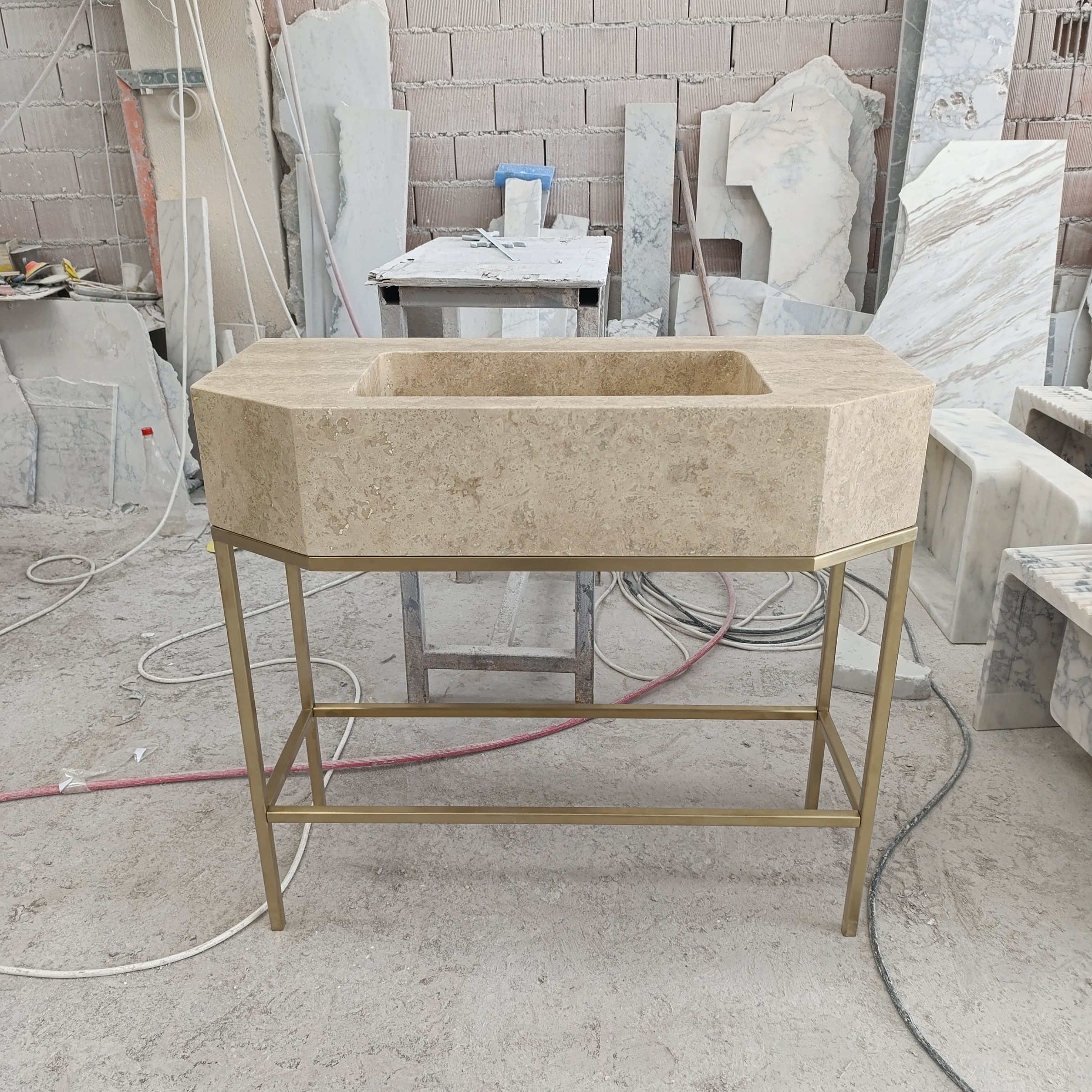 Travertine Marble Sink — view 5