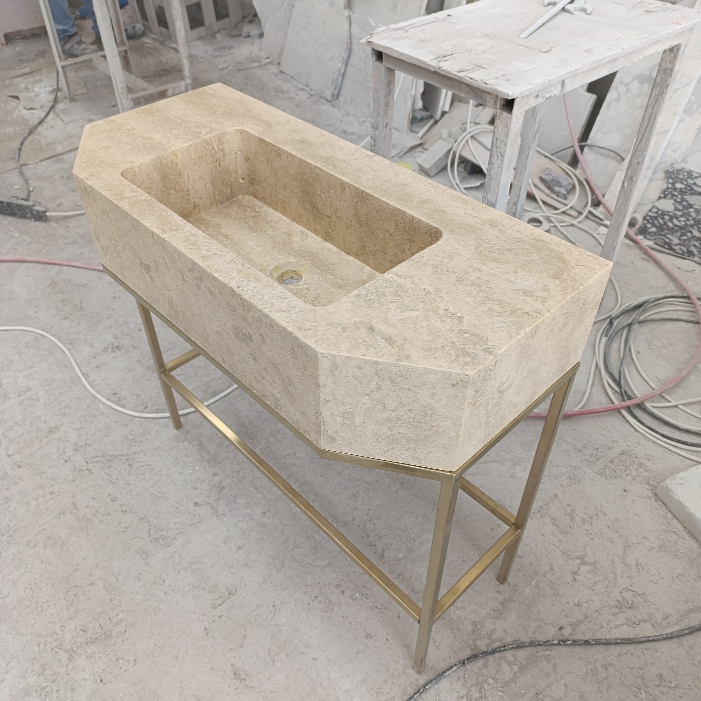 Travertine Marble Sink — view 8