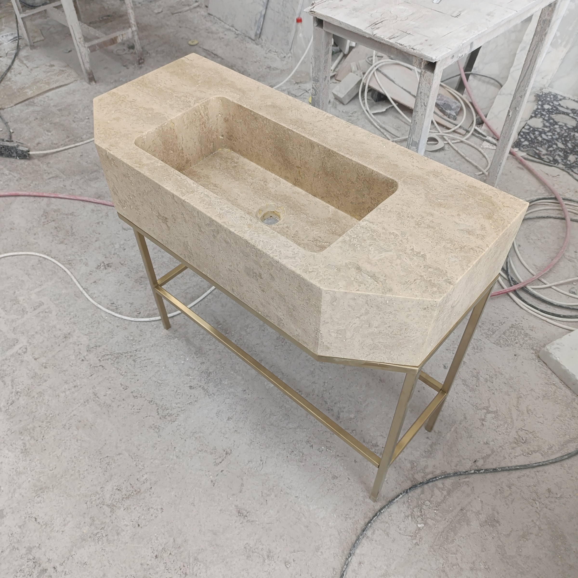 Travertine Marble Sink — view 9