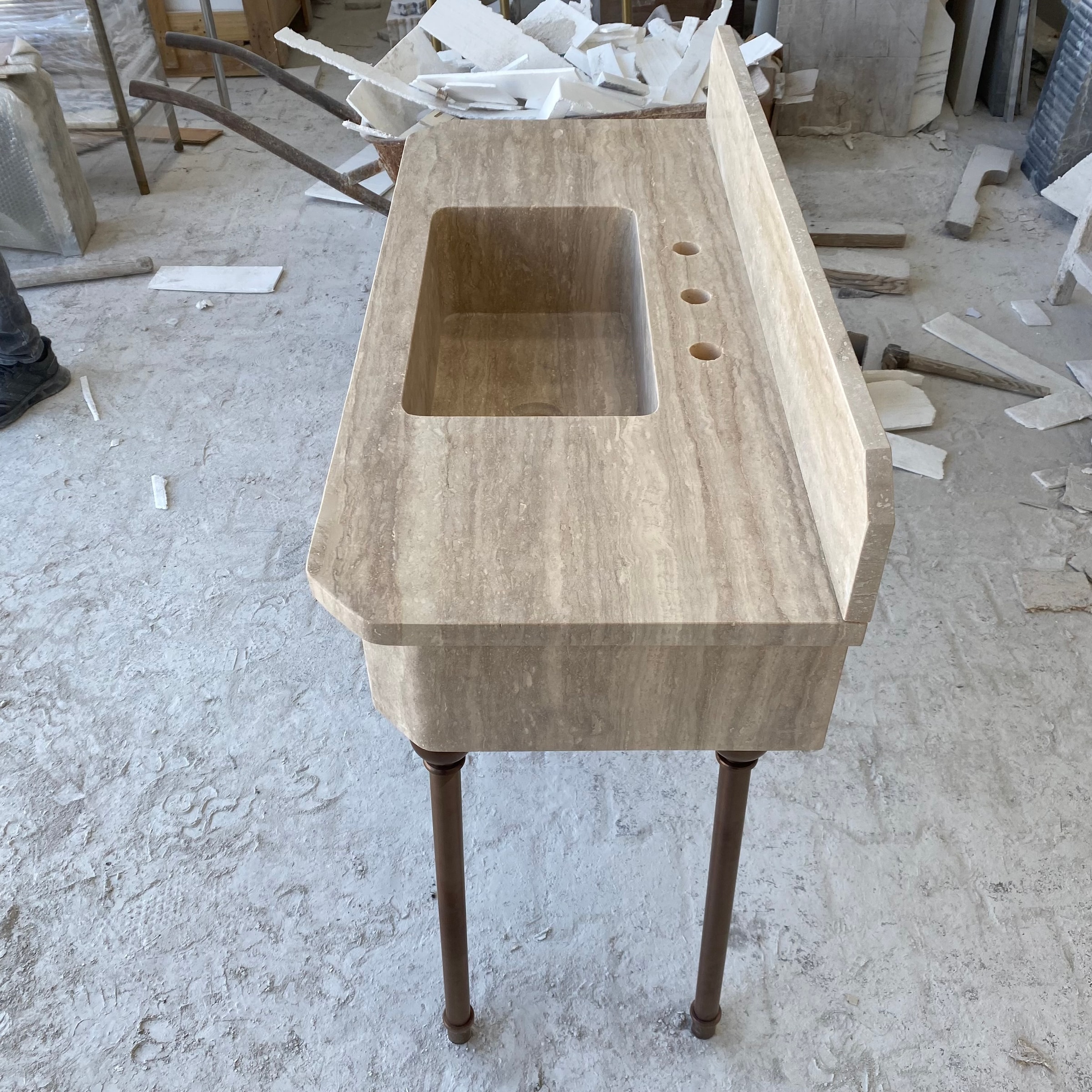 Travertine Marble Sink — view 4