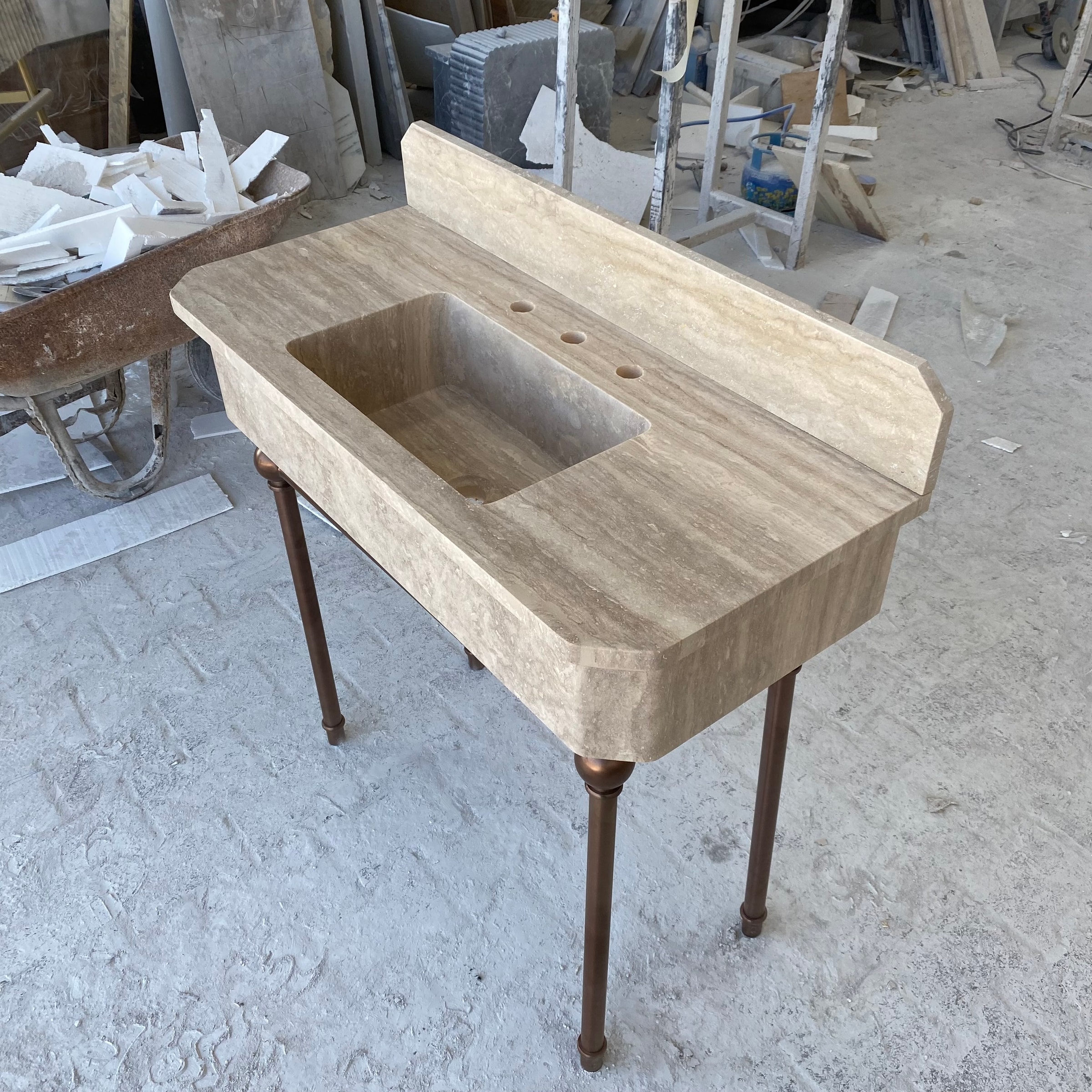 Travertine Marble Sink — view 5