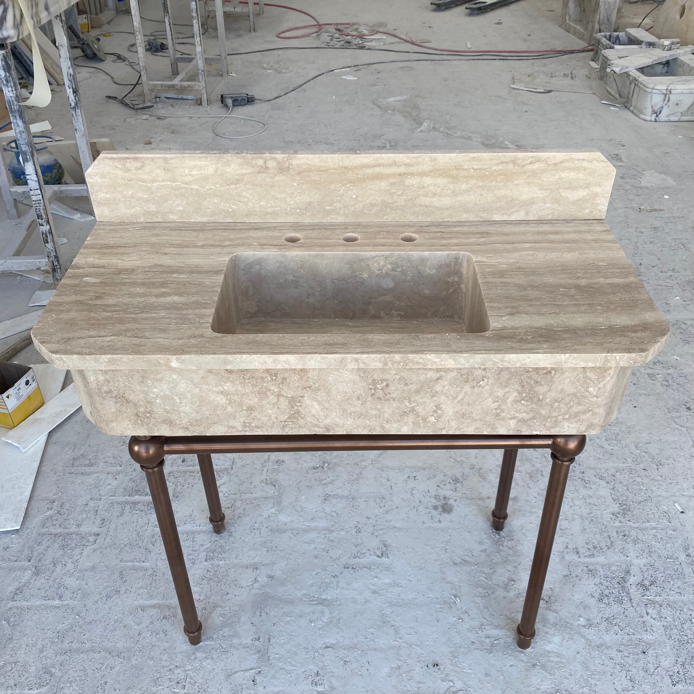 Travertine Marble Sink — view 2