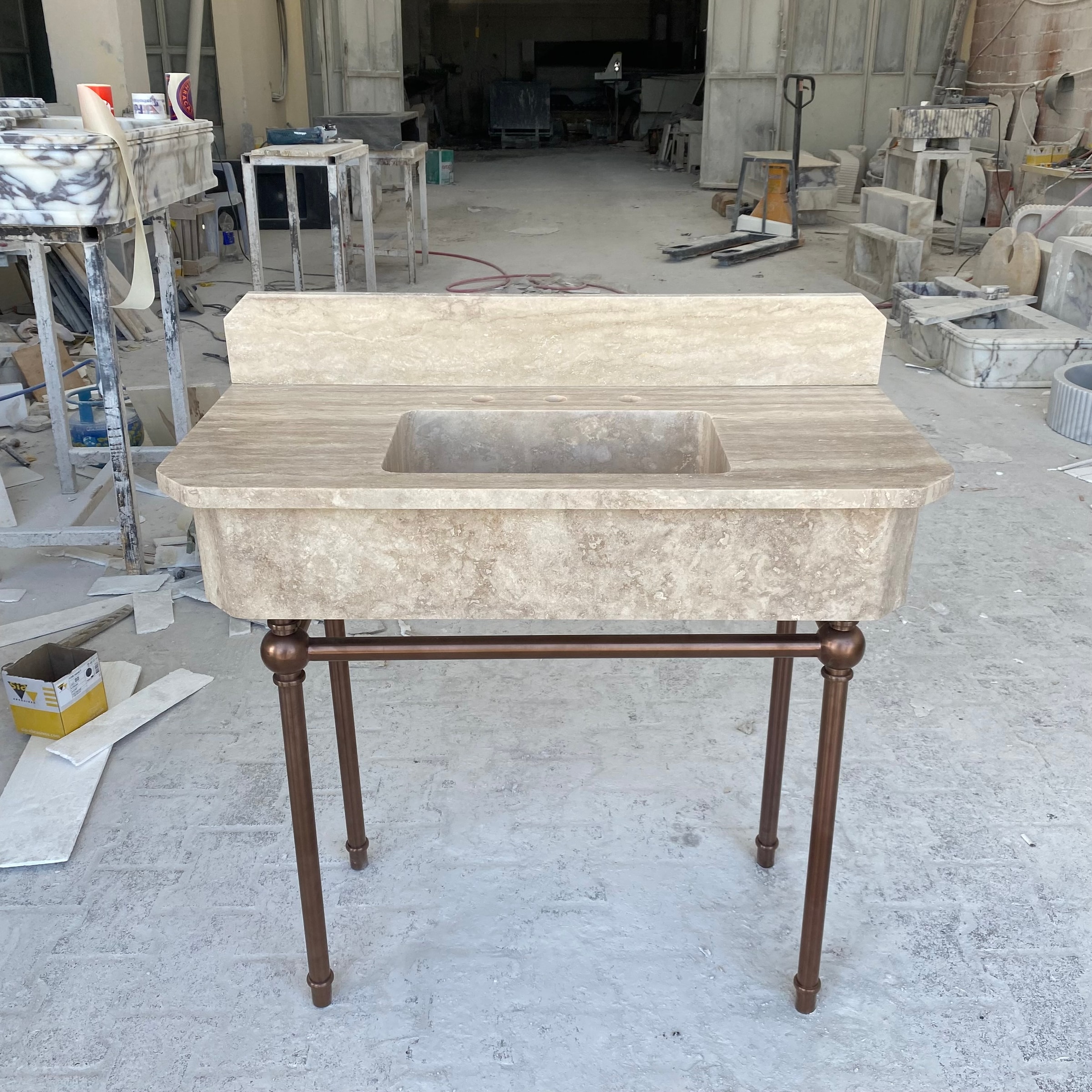 Travertine Marble Sink — view 7
