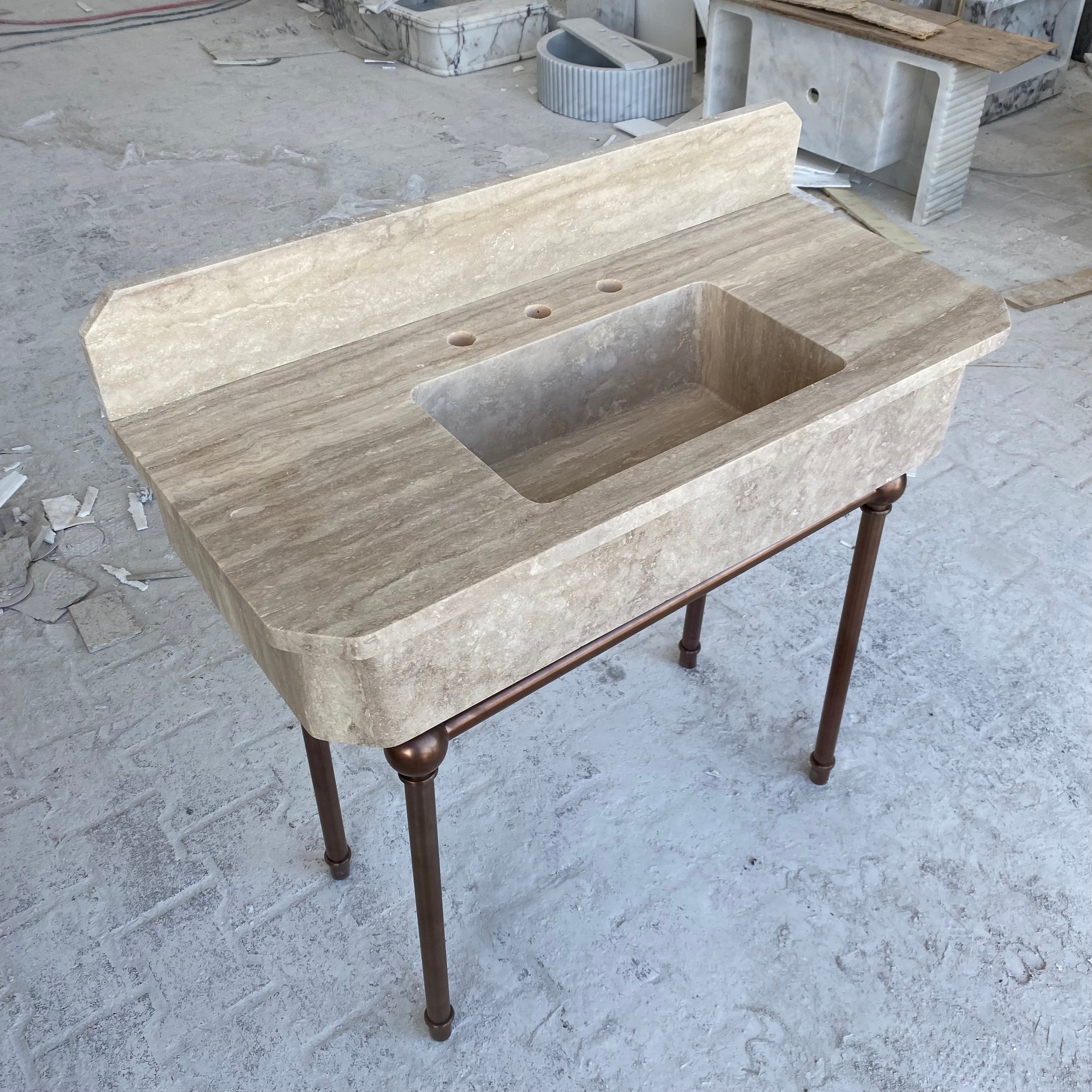 Travertine Marble Sink — view 3