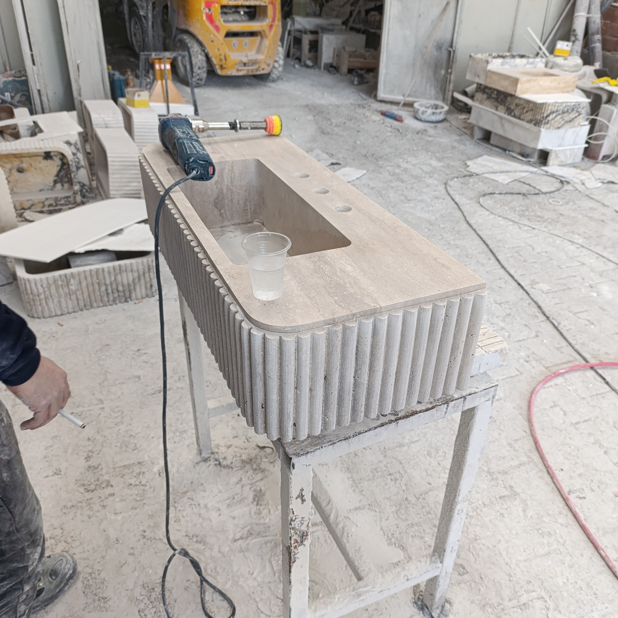 Travertine Marble Sink — view 6