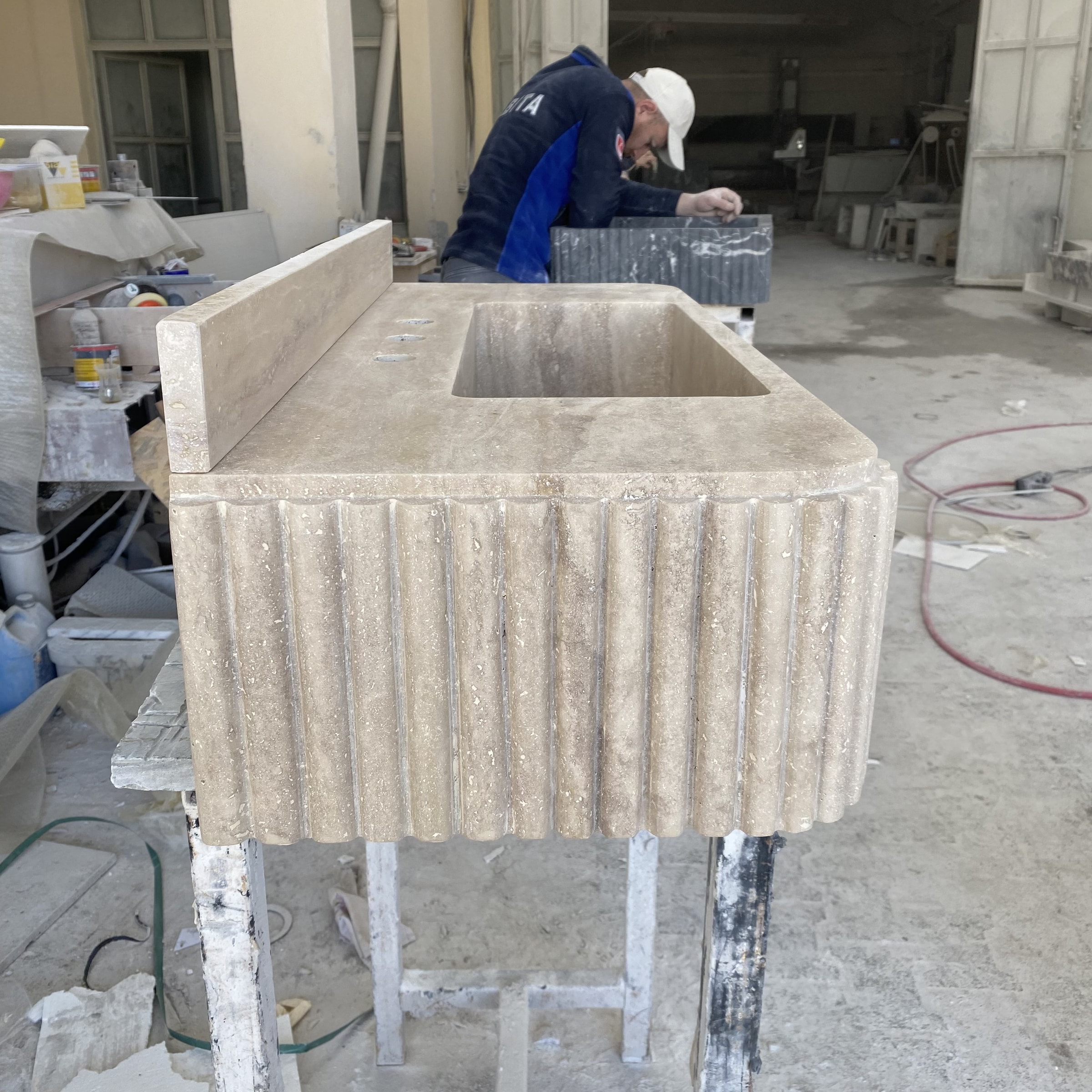 Travertine Marble Sink — view 7