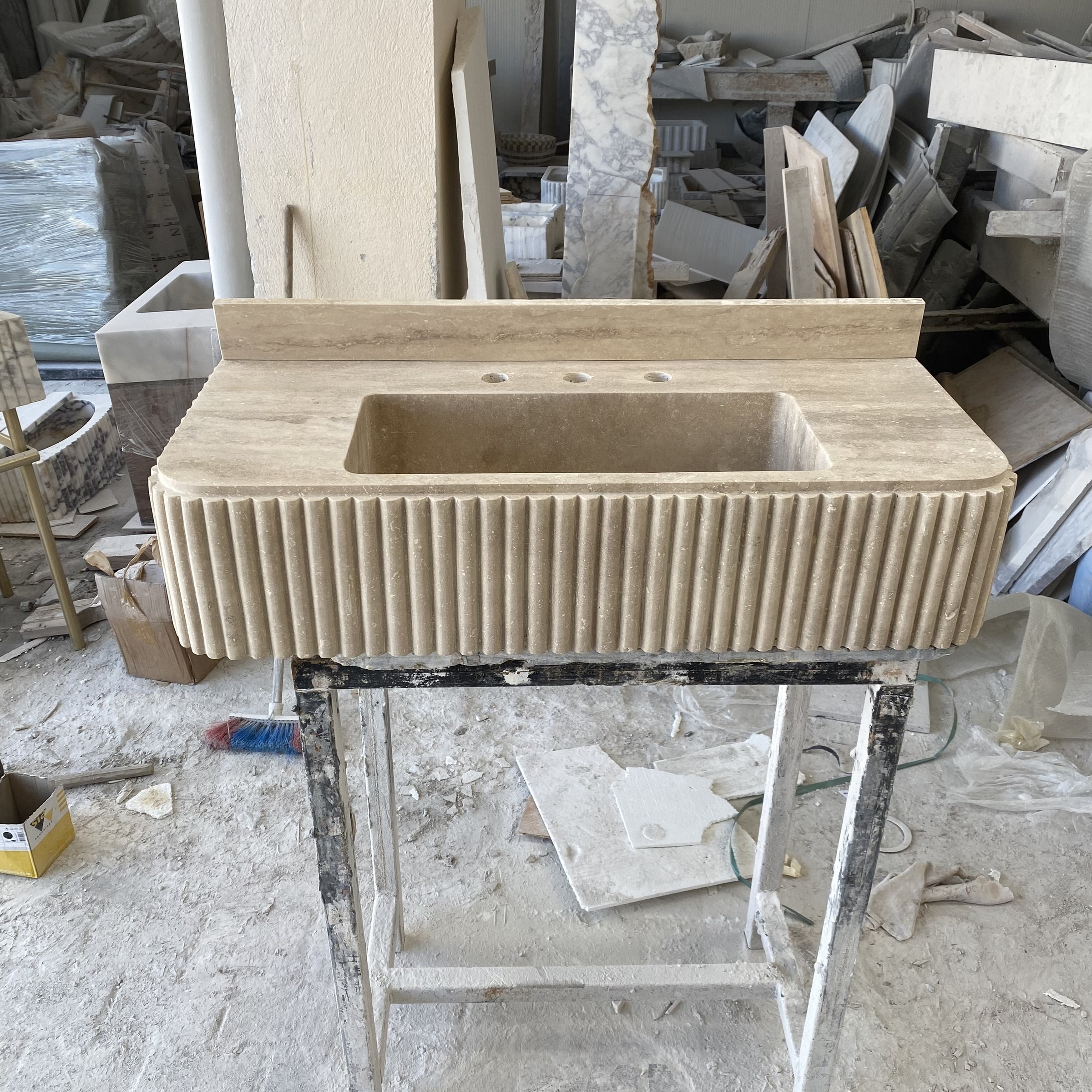 Travertine Marble Sink — view 5