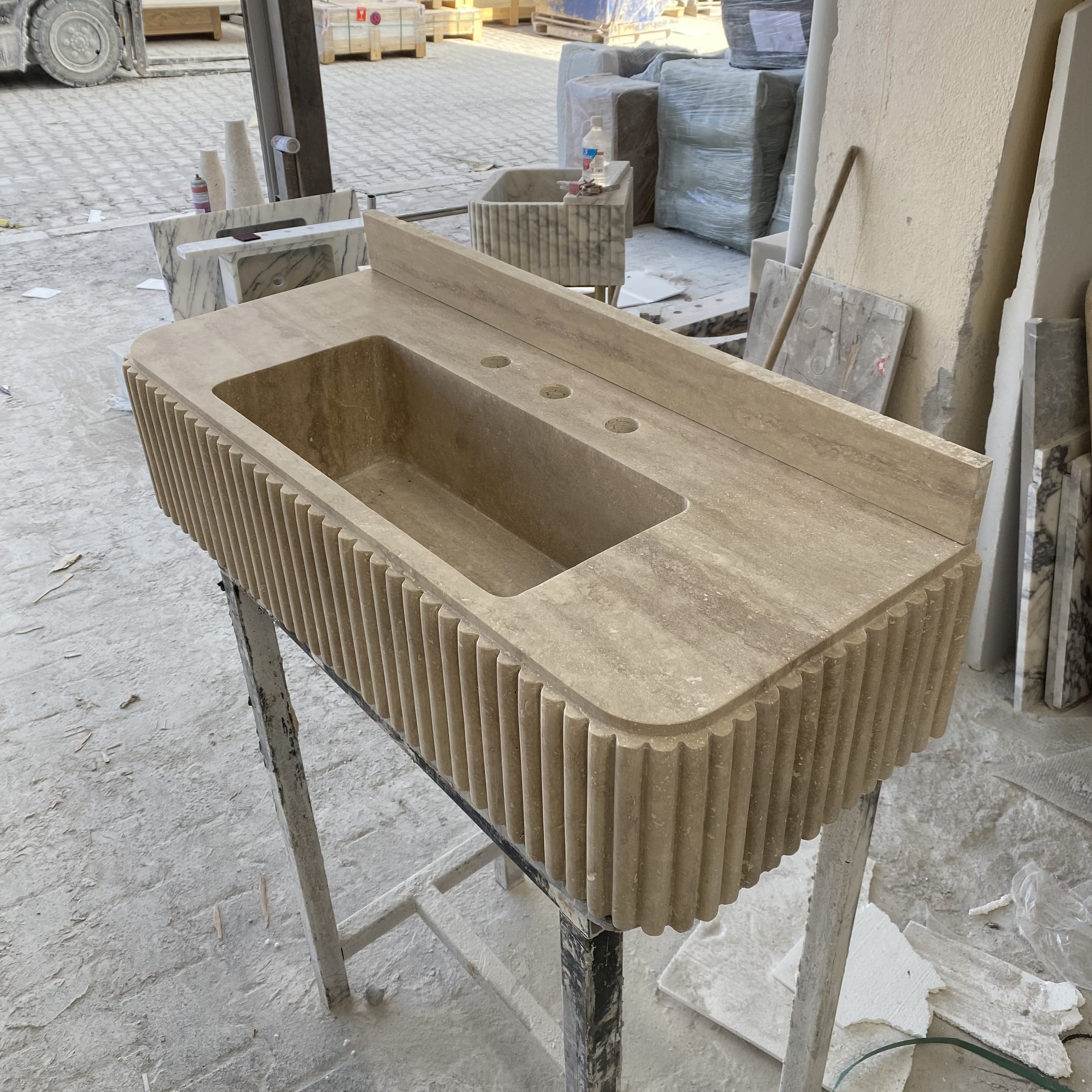 Travertine Marble Sink — view 4