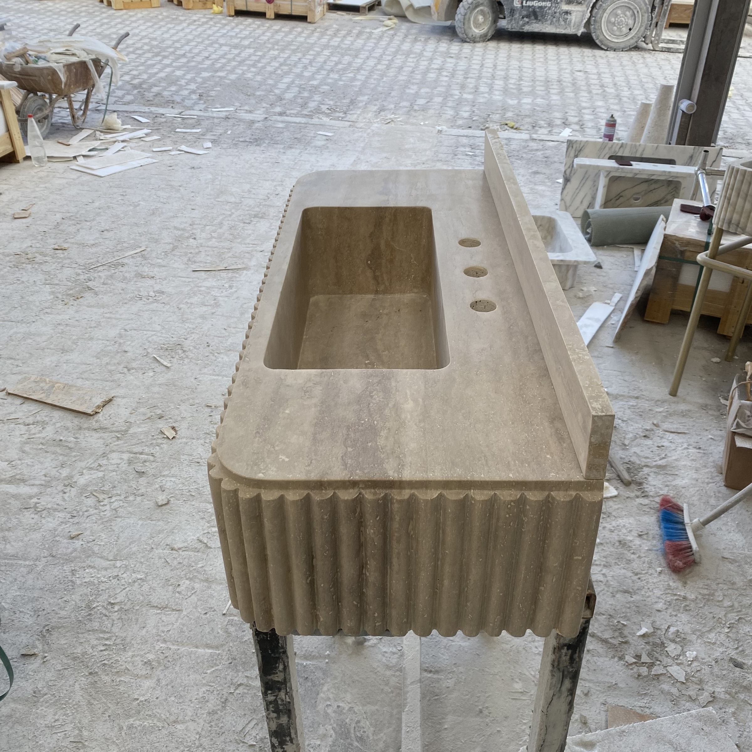 Travertine Marble Sink — view 8