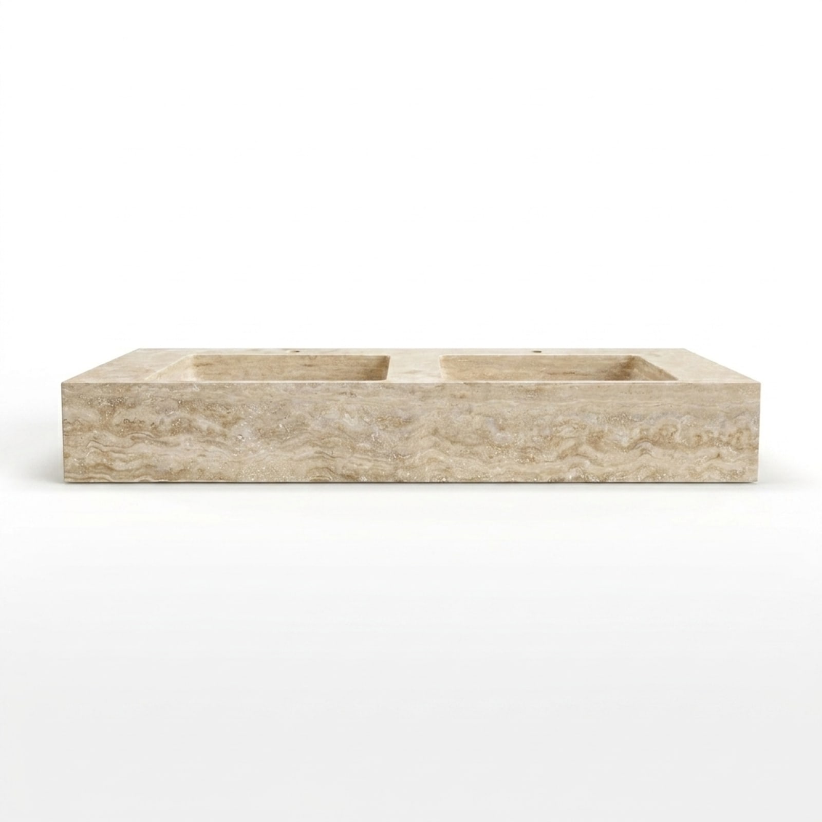 Travertine Marble Sink — 32″ × 20″ × 8″