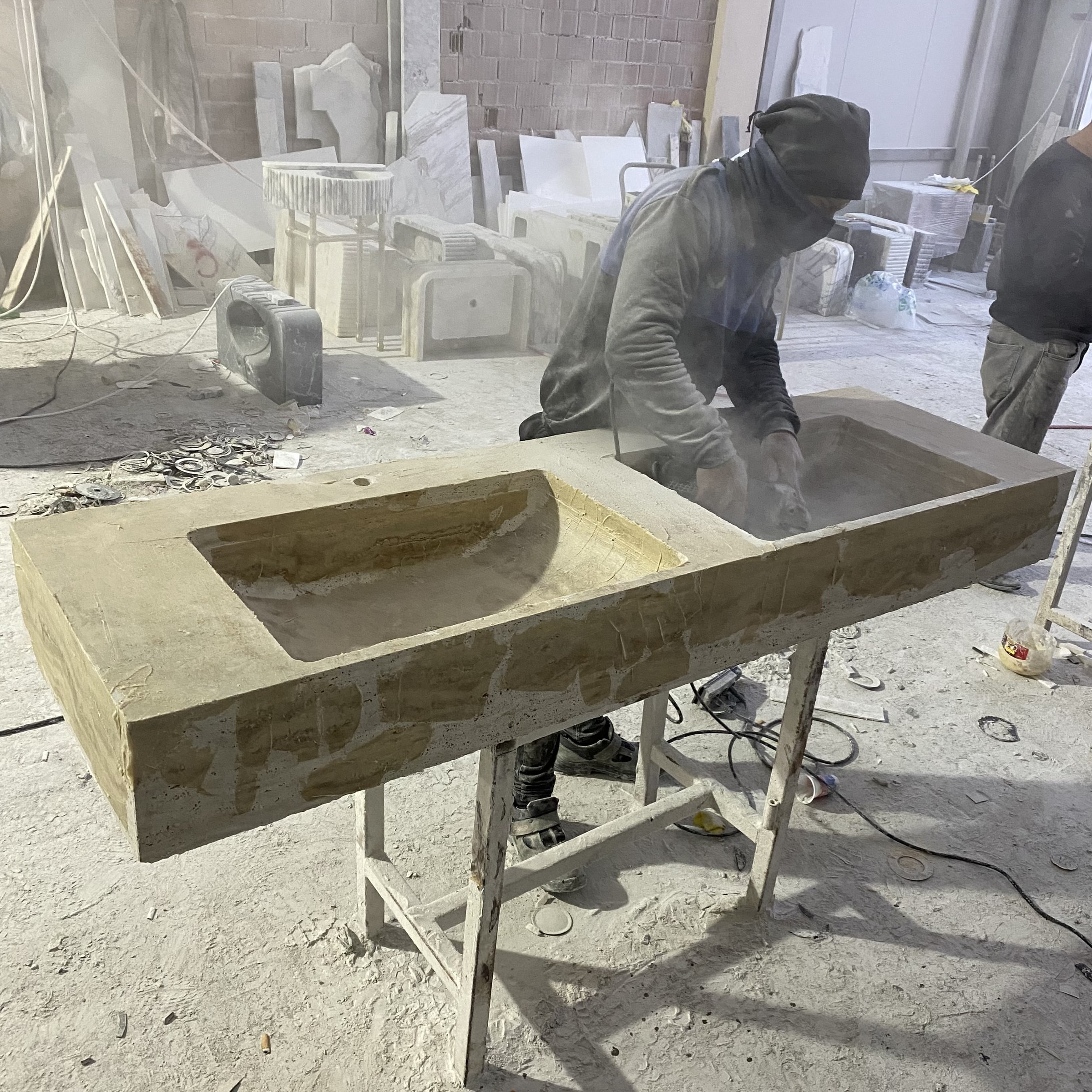 Travertine Marble Sink — view 7