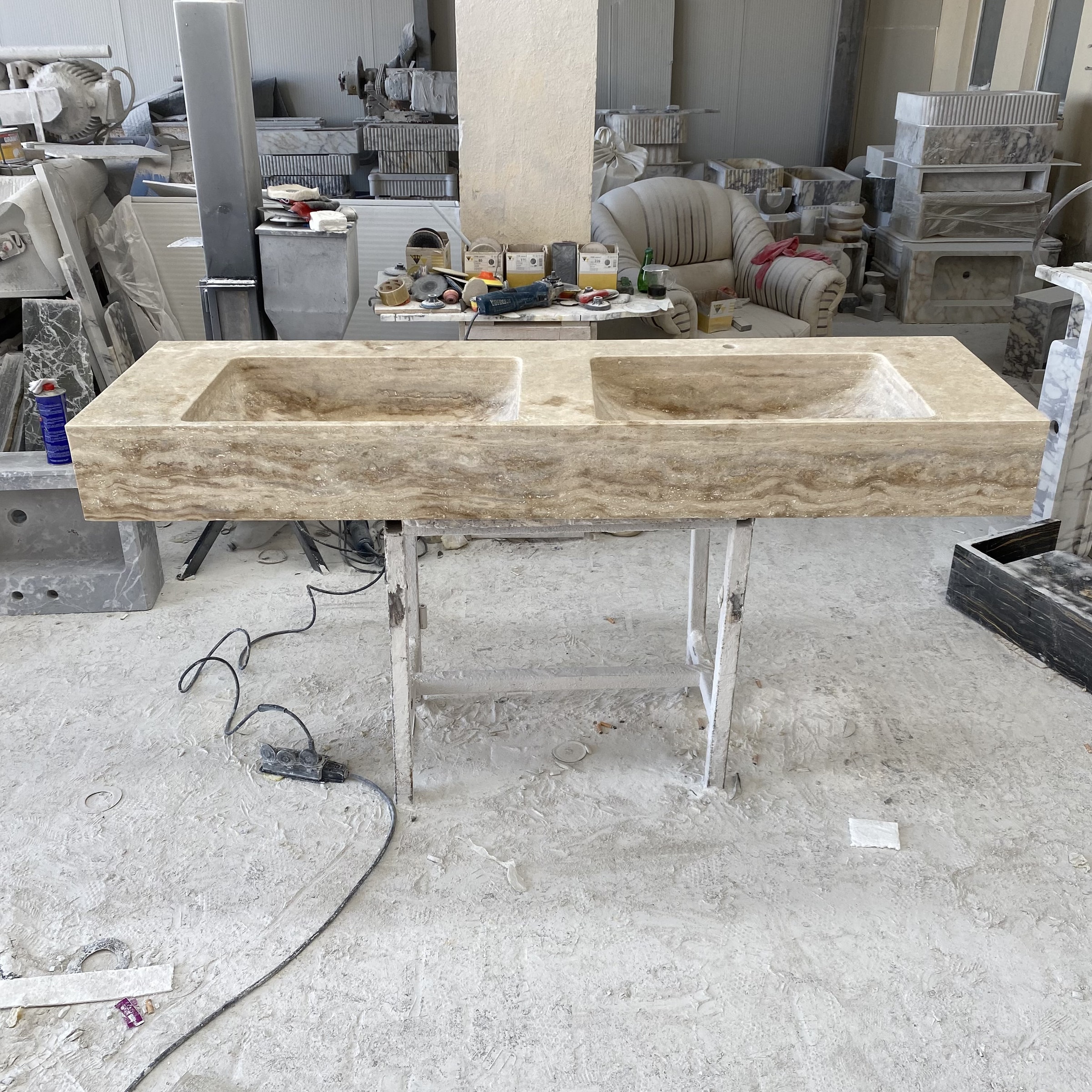 Travertine Marble Sink — view 5