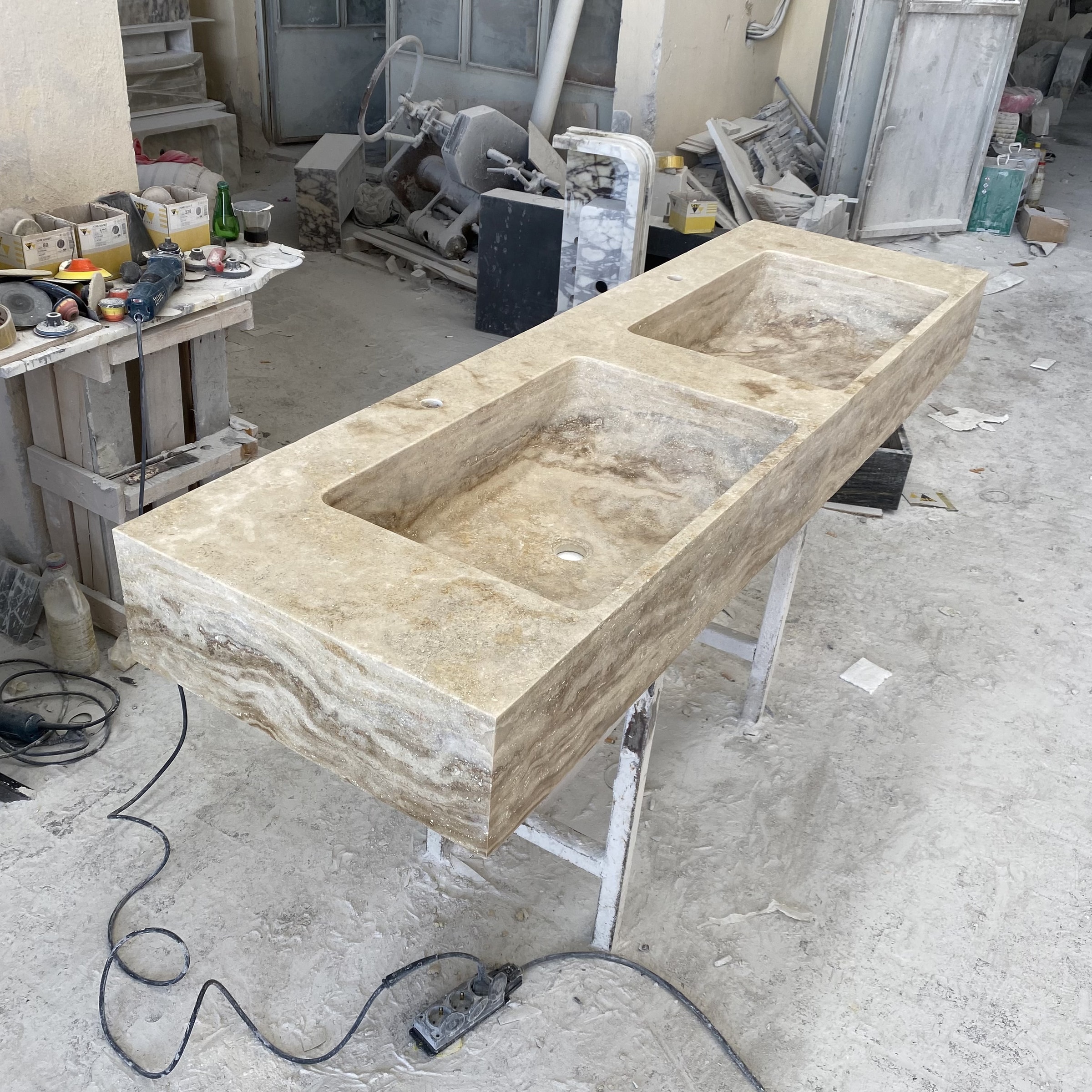 Travertine Marble Sink — view 3