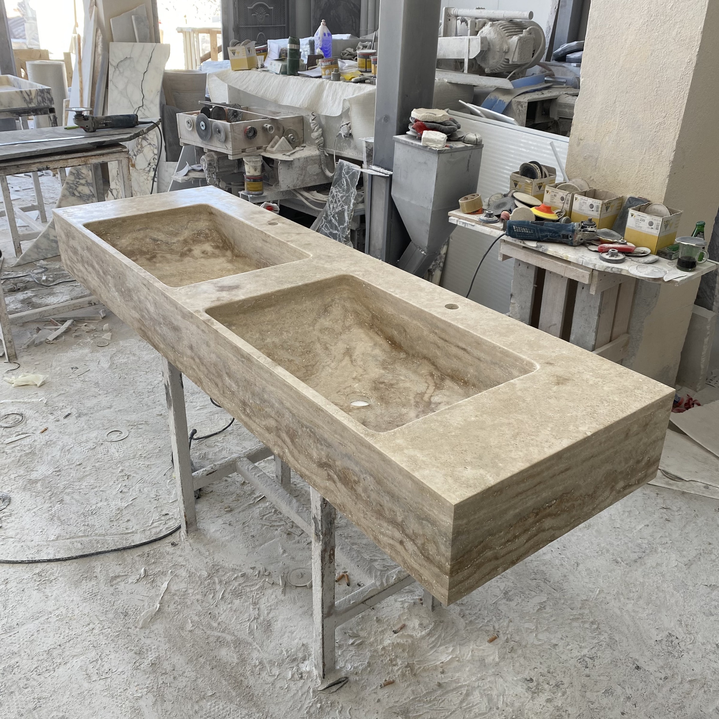 Travertine Marble Sink — view 4