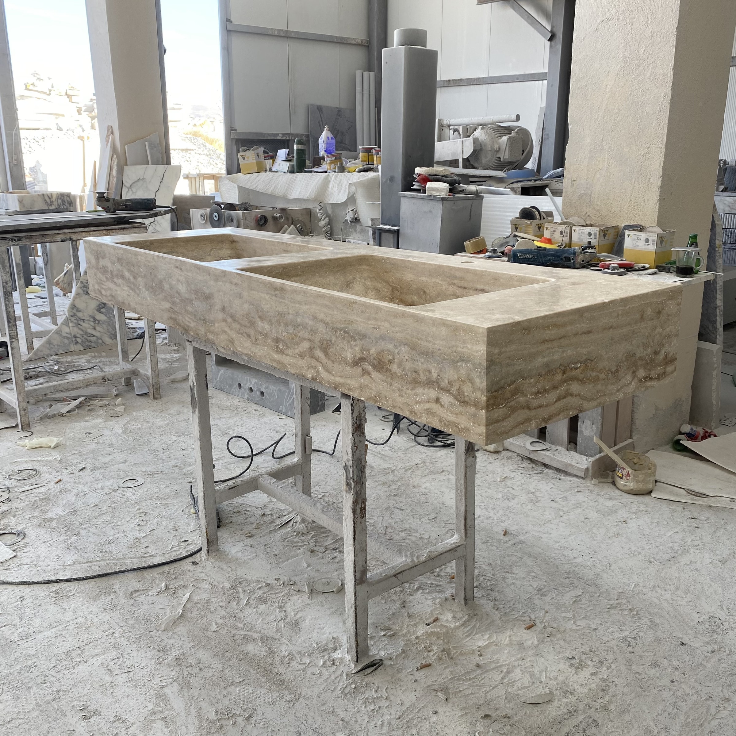 Travertine Marble Sink — view 9