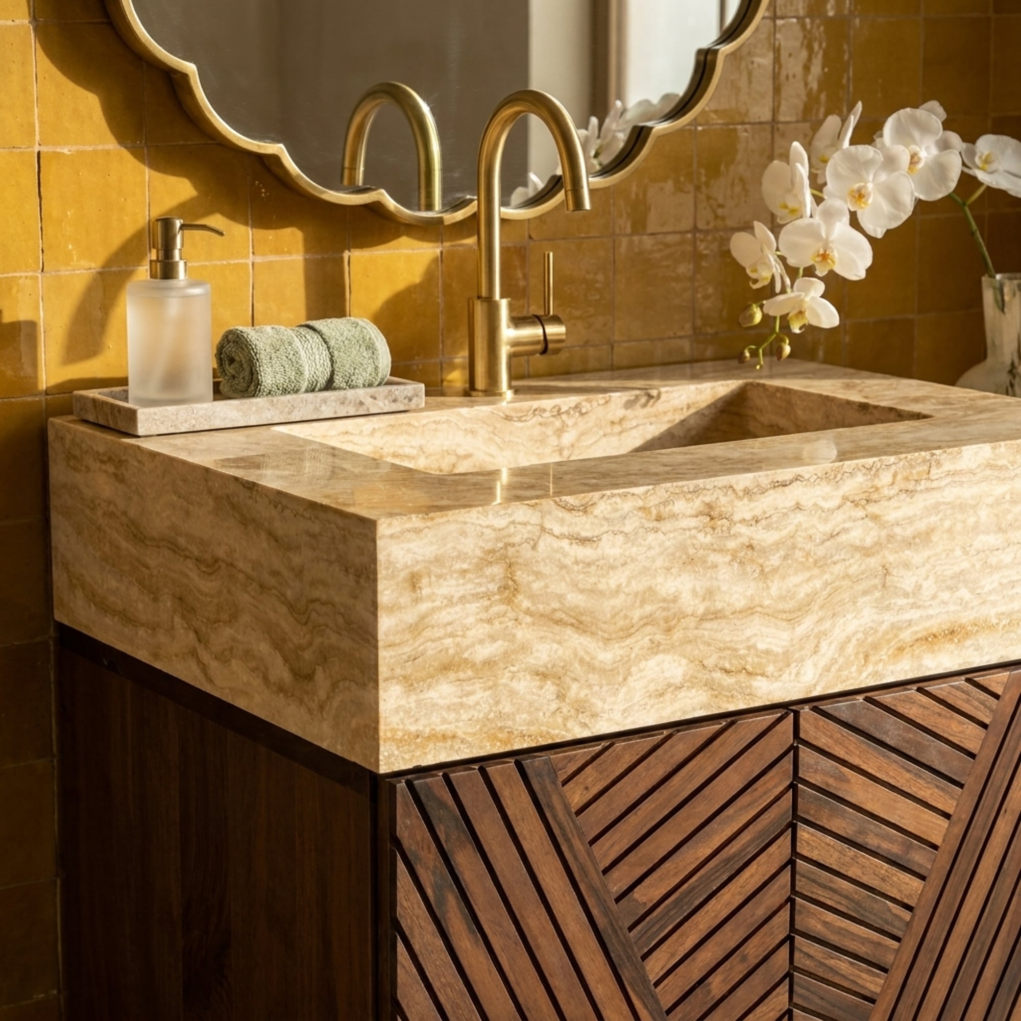 Travertine Marble Vanity