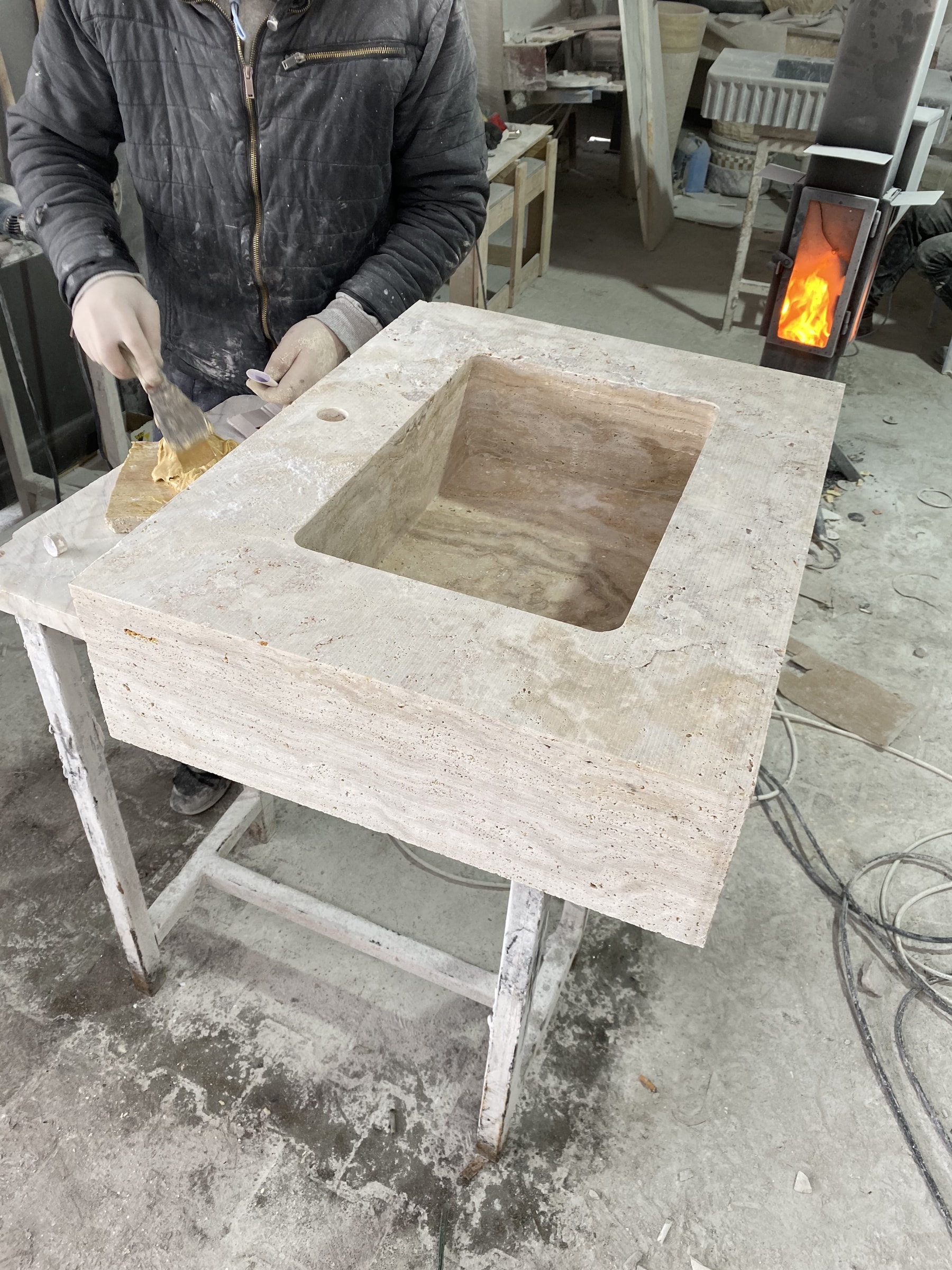 Travertine Marble Vanity — view 7