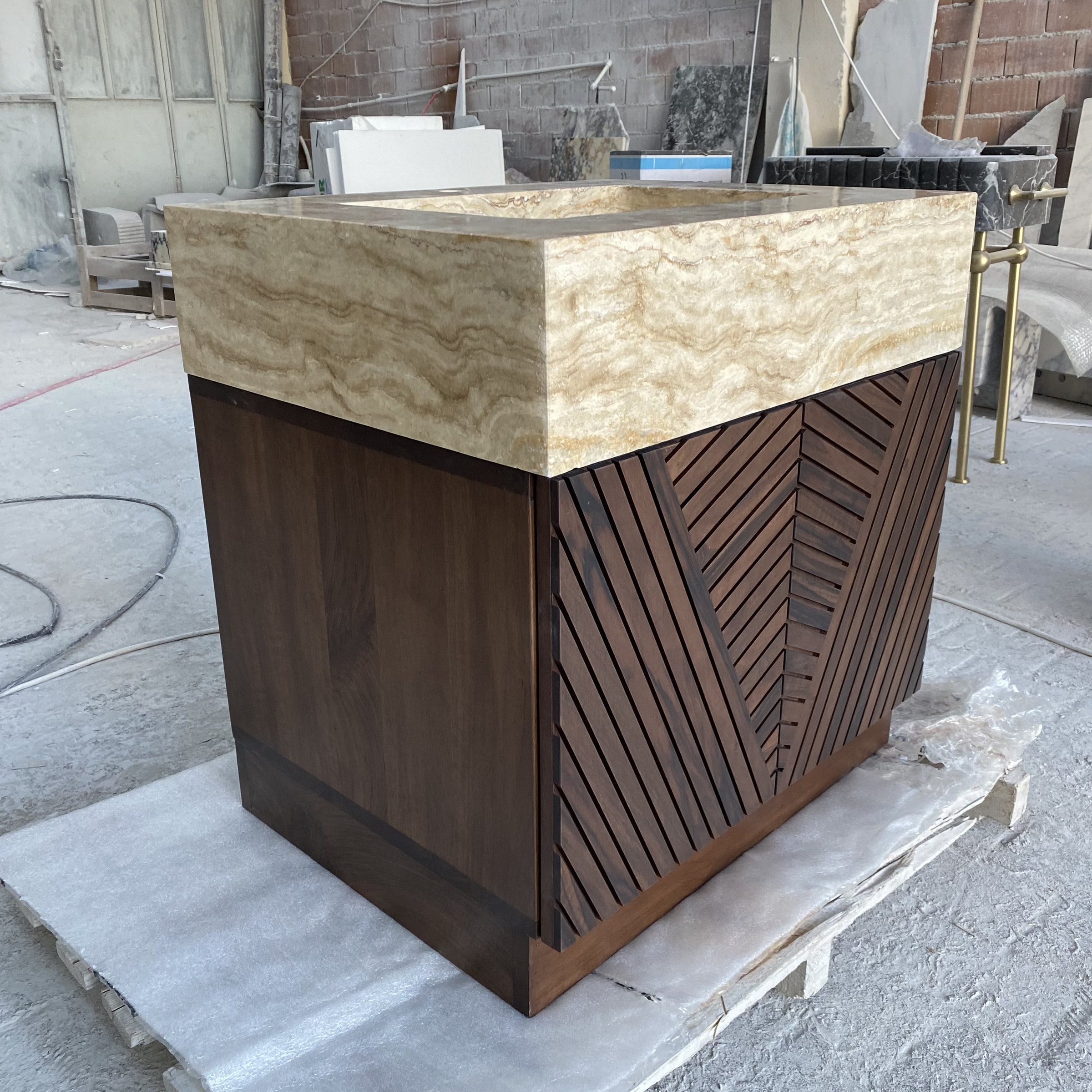 Travertine Marble Vanity — view 5