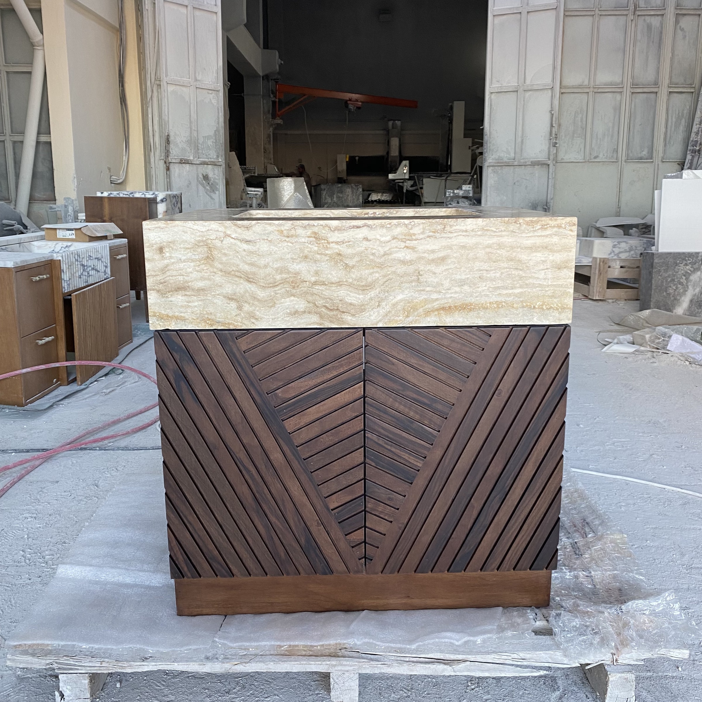Travertine Marble Vanity — view 4