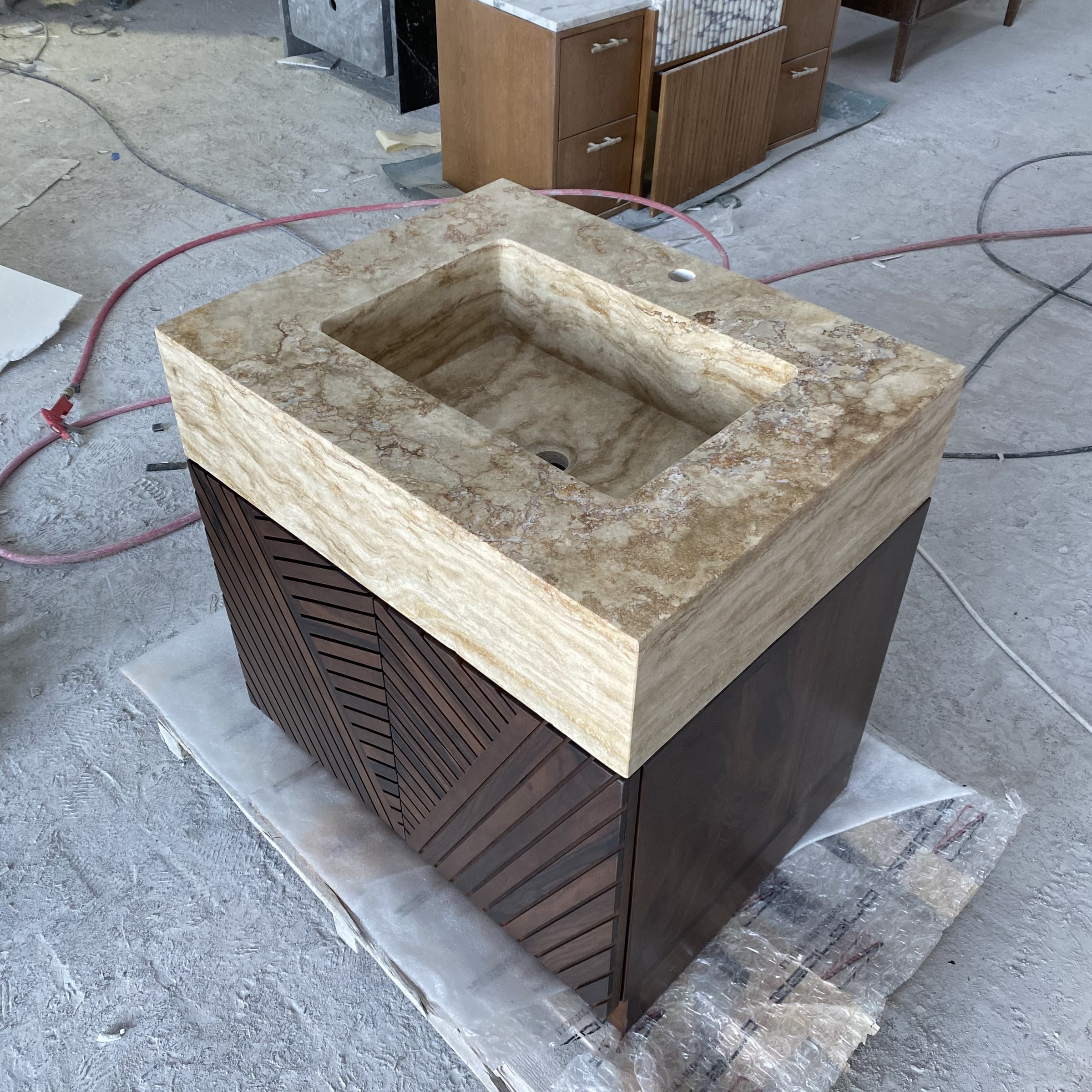 Travertine Marble Vanity — view 2