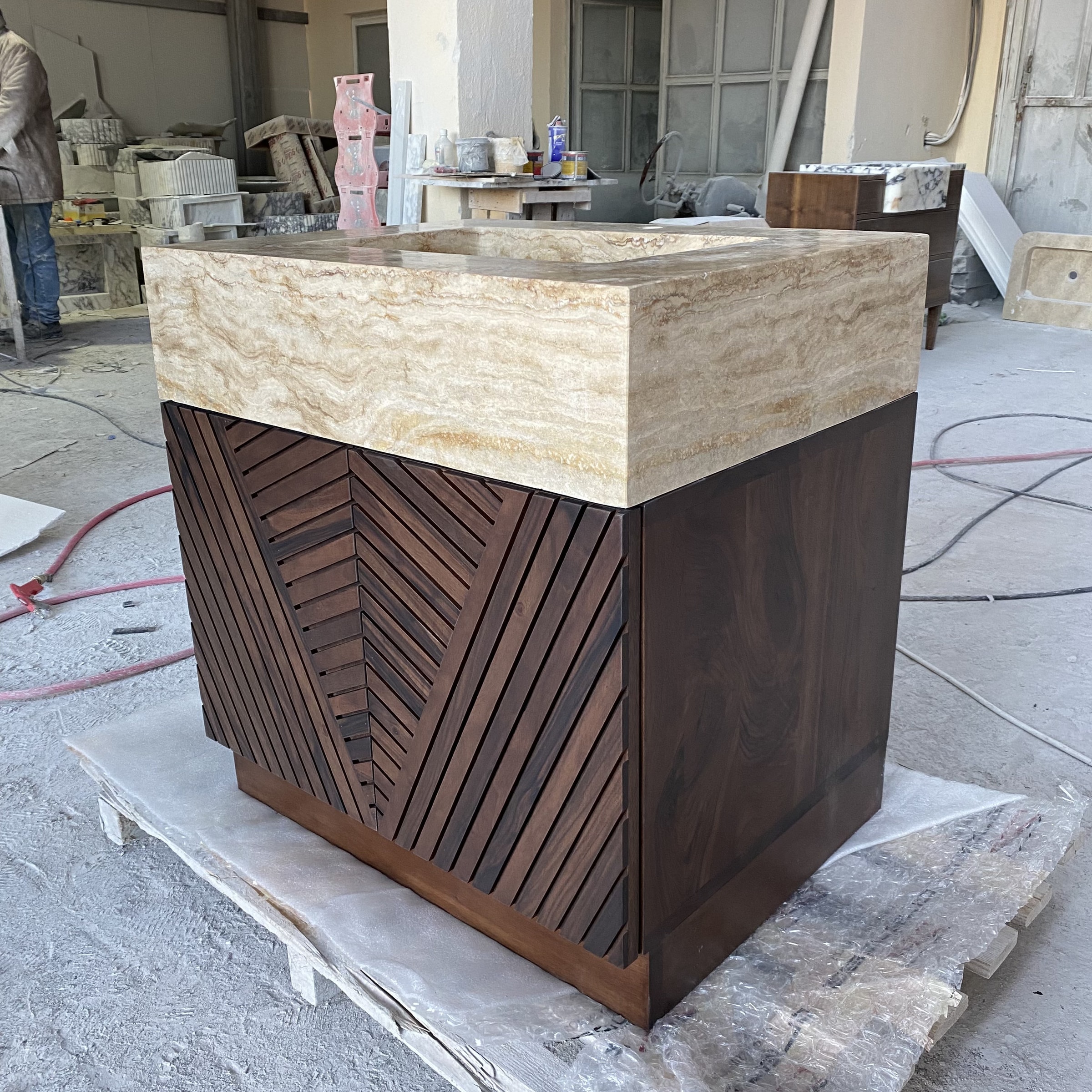 Travertine Marble Vanity — view 3